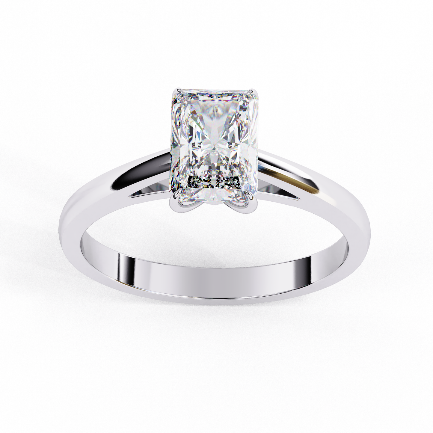 solene radiant solitaire lab grown diamond ring