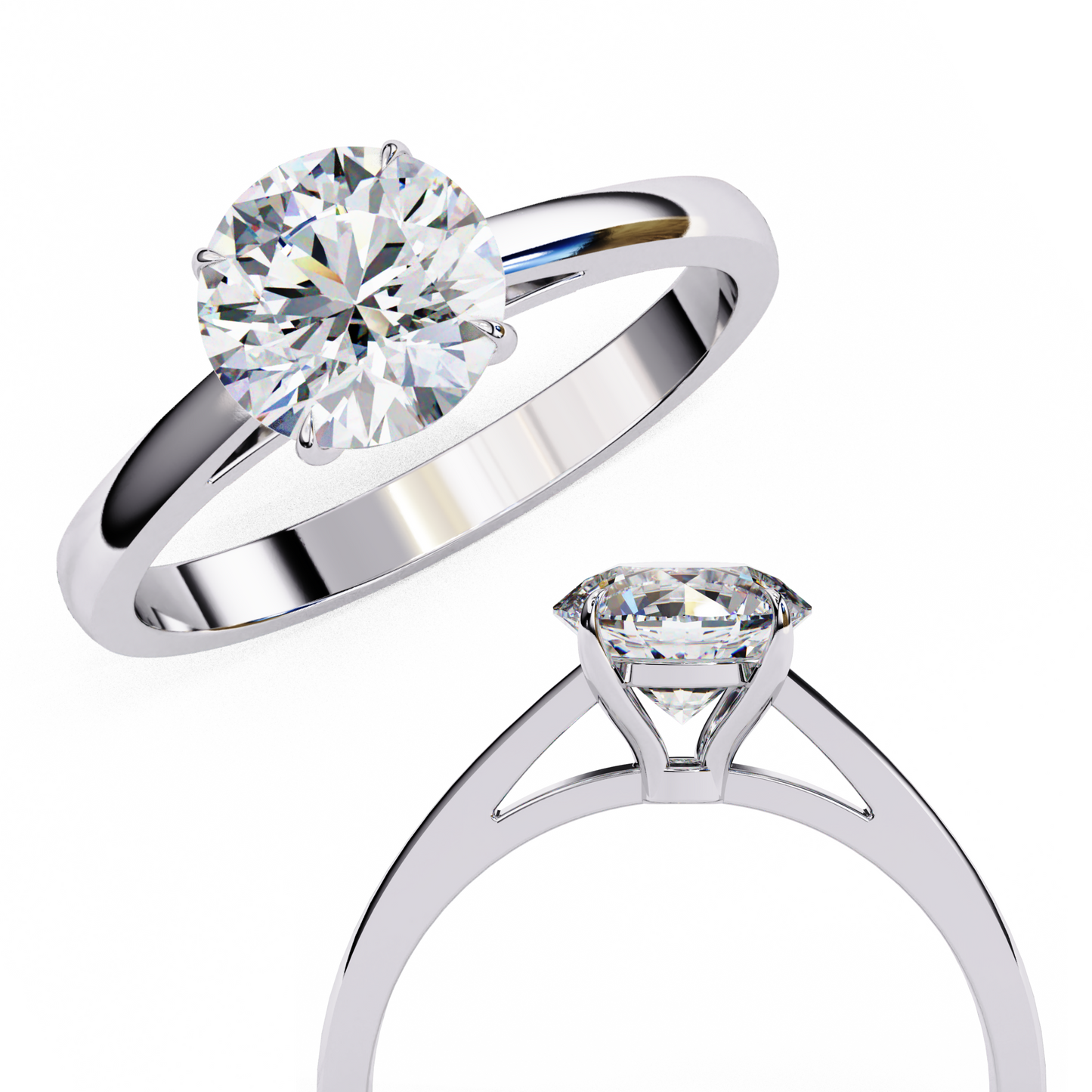 celestia round solitaire ring