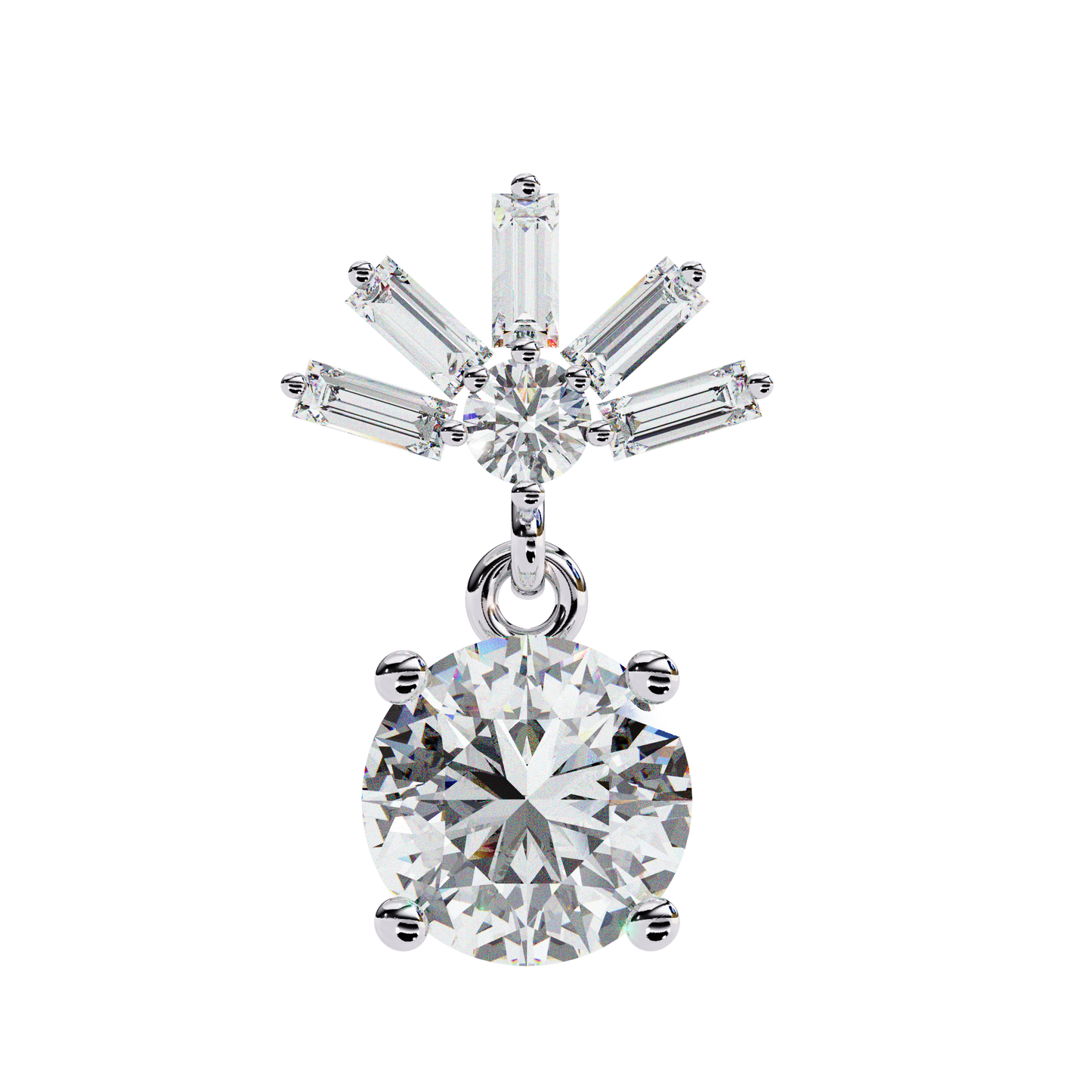 radiance baguette cluster drop lab grown diamond studs