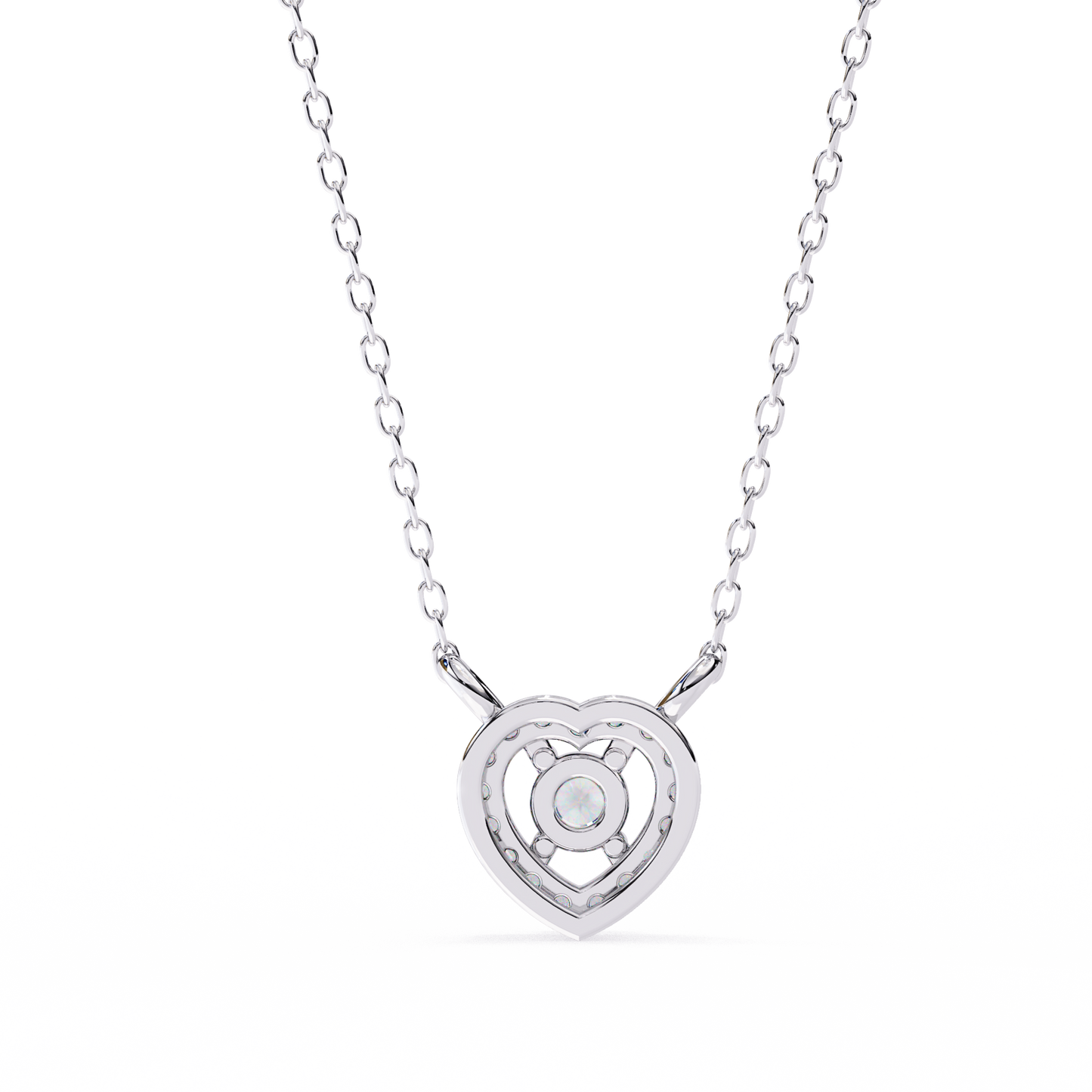 cherish heart halo lab grown diamond pendant