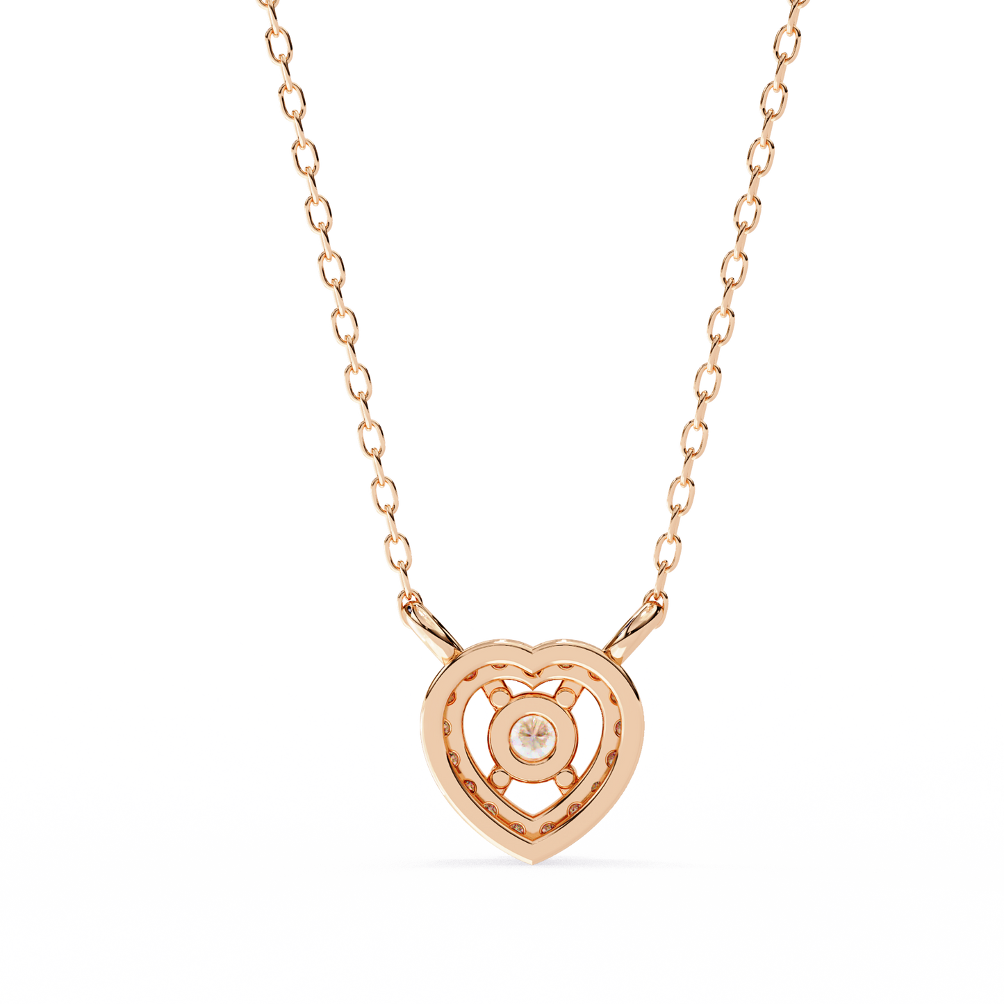 cherish heart halo lab grown diamond pendant