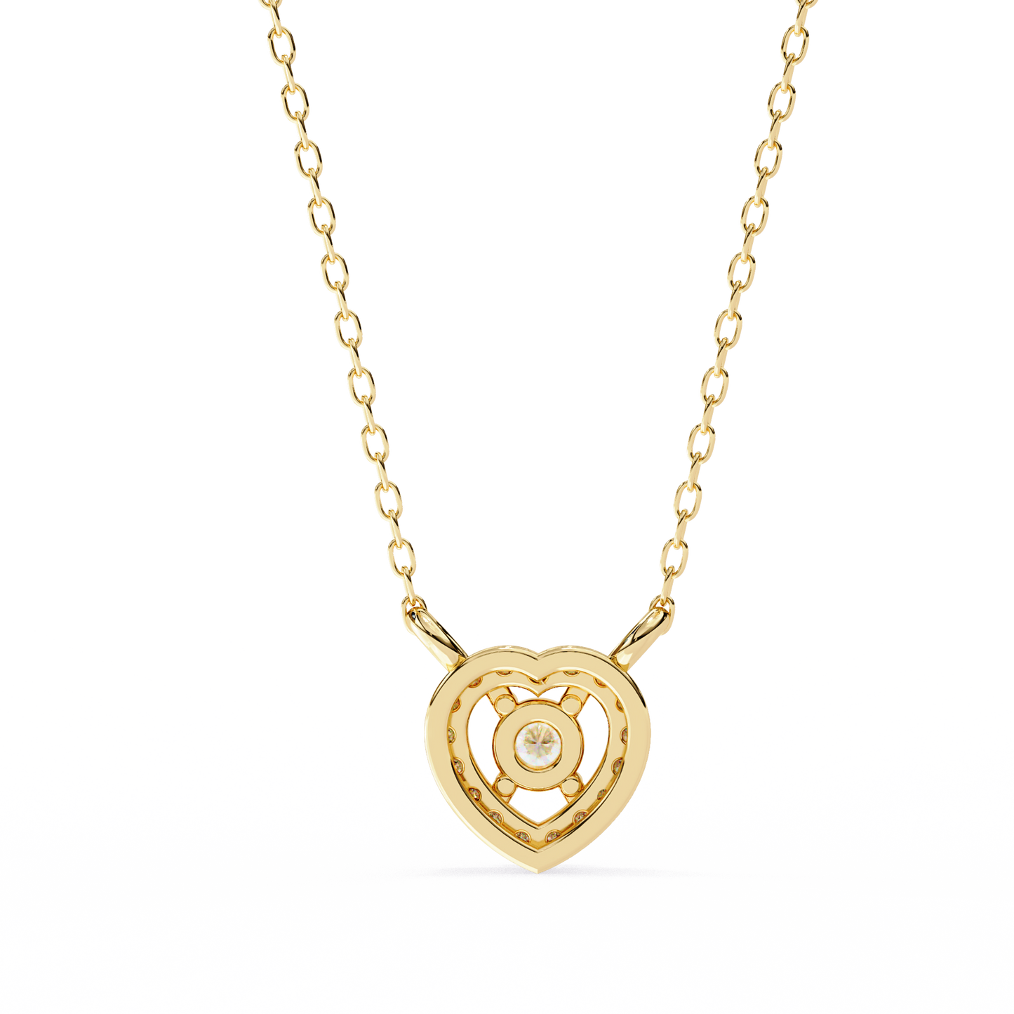 cherish heart halo lab grown diamond pendant