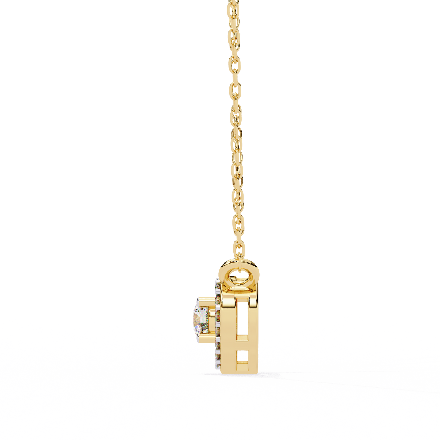 cherish heart halo lab grown diamond pendant