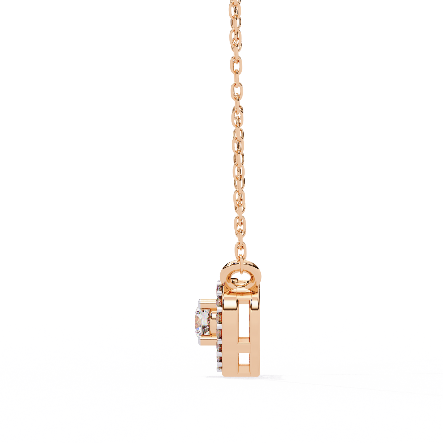 cherish heart halo lab grown diamond pendant