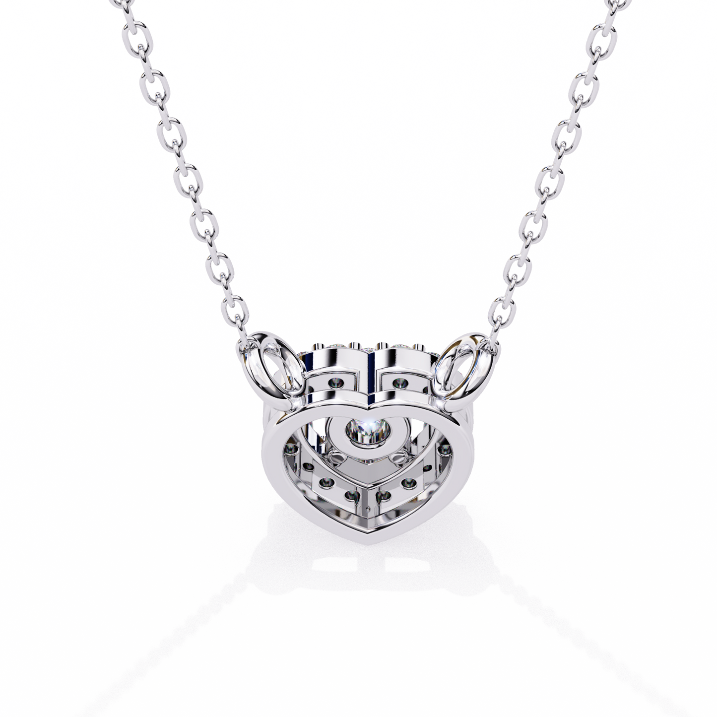 cherish heart halo lab grown diamond pendant