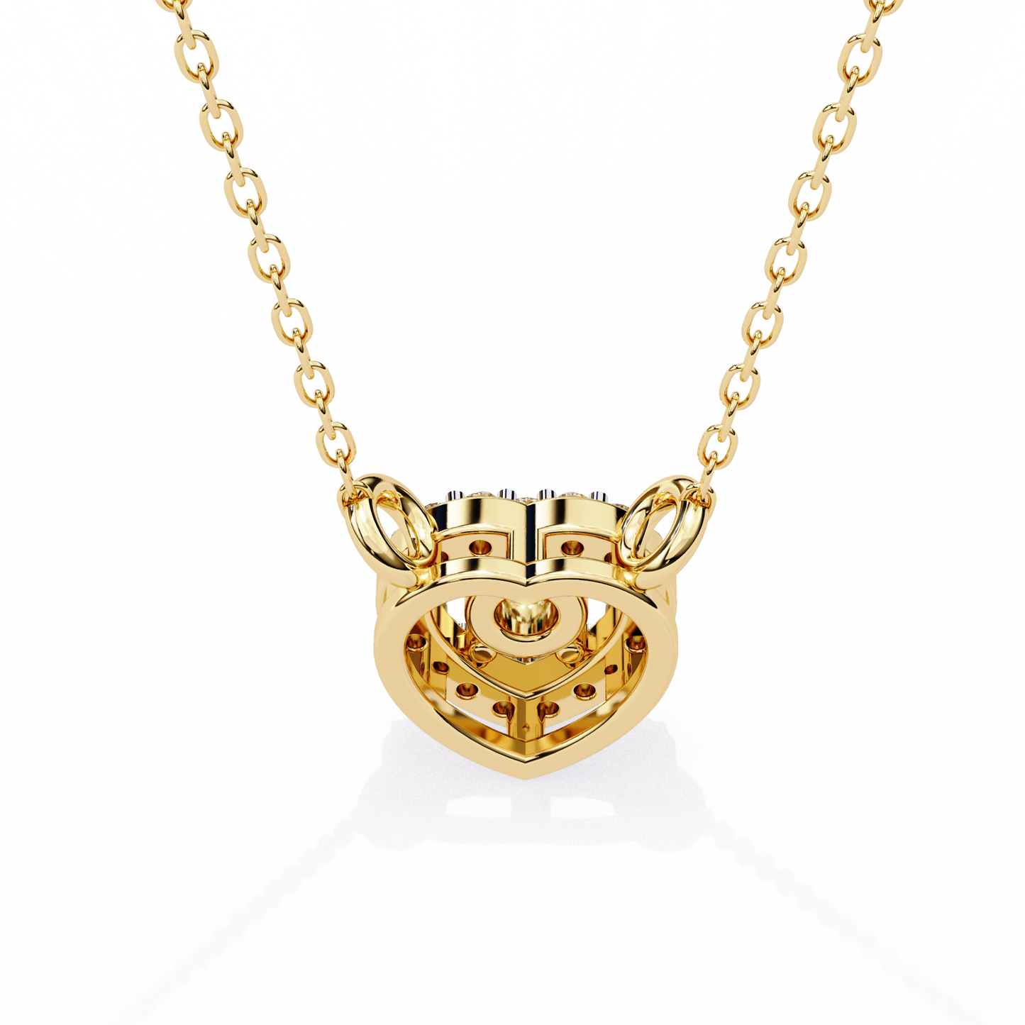 cherish heart halo lab grown diamond pendant