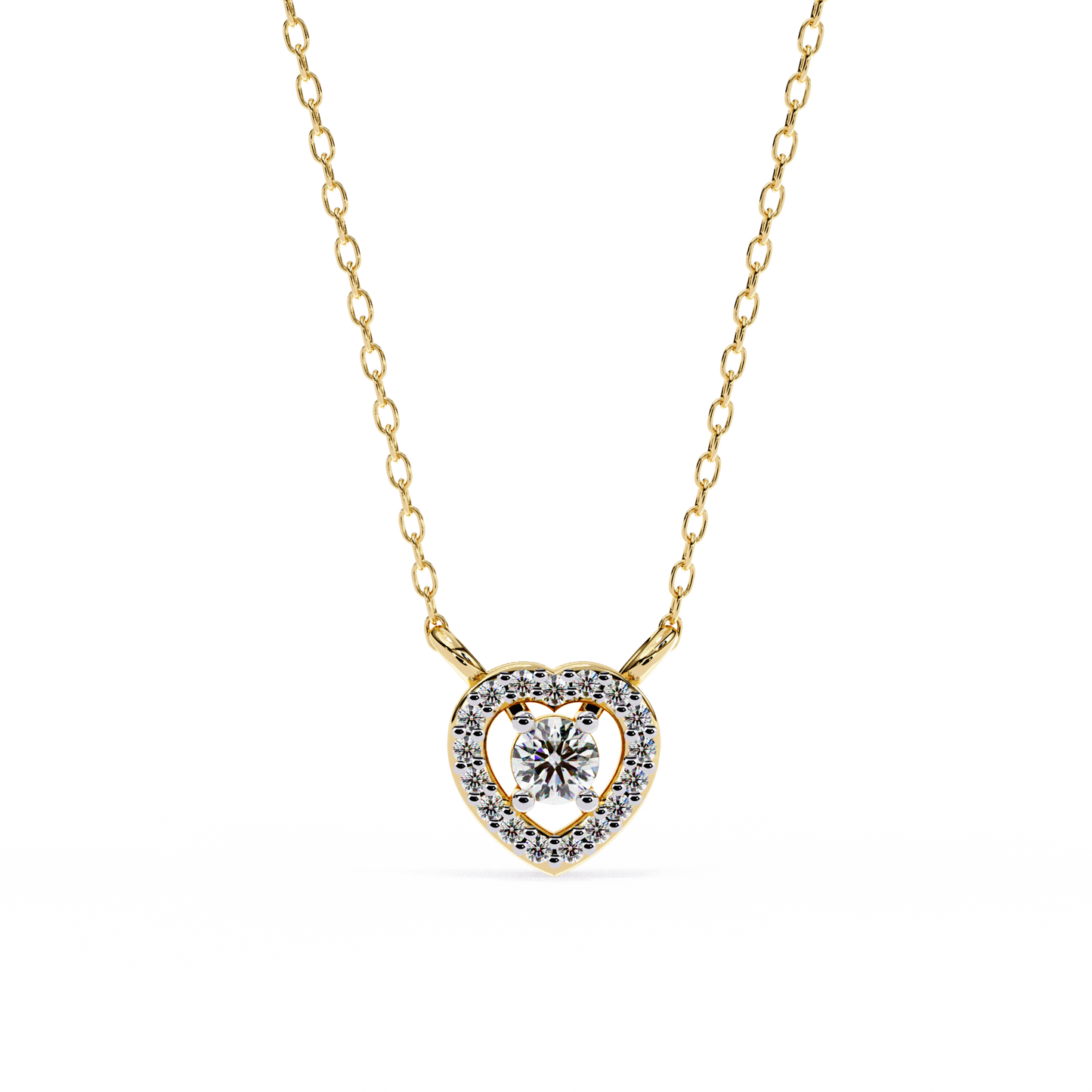 cherish heart halo lab grown diamond pendant