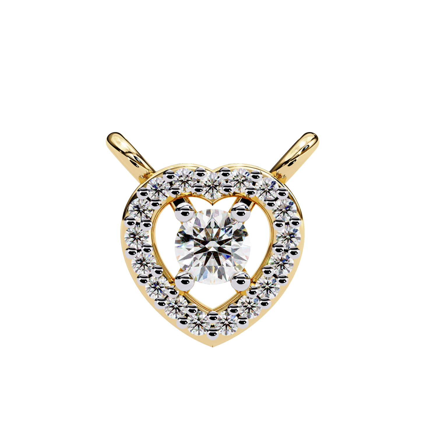 cherish heart halo lab grown diamond pendant