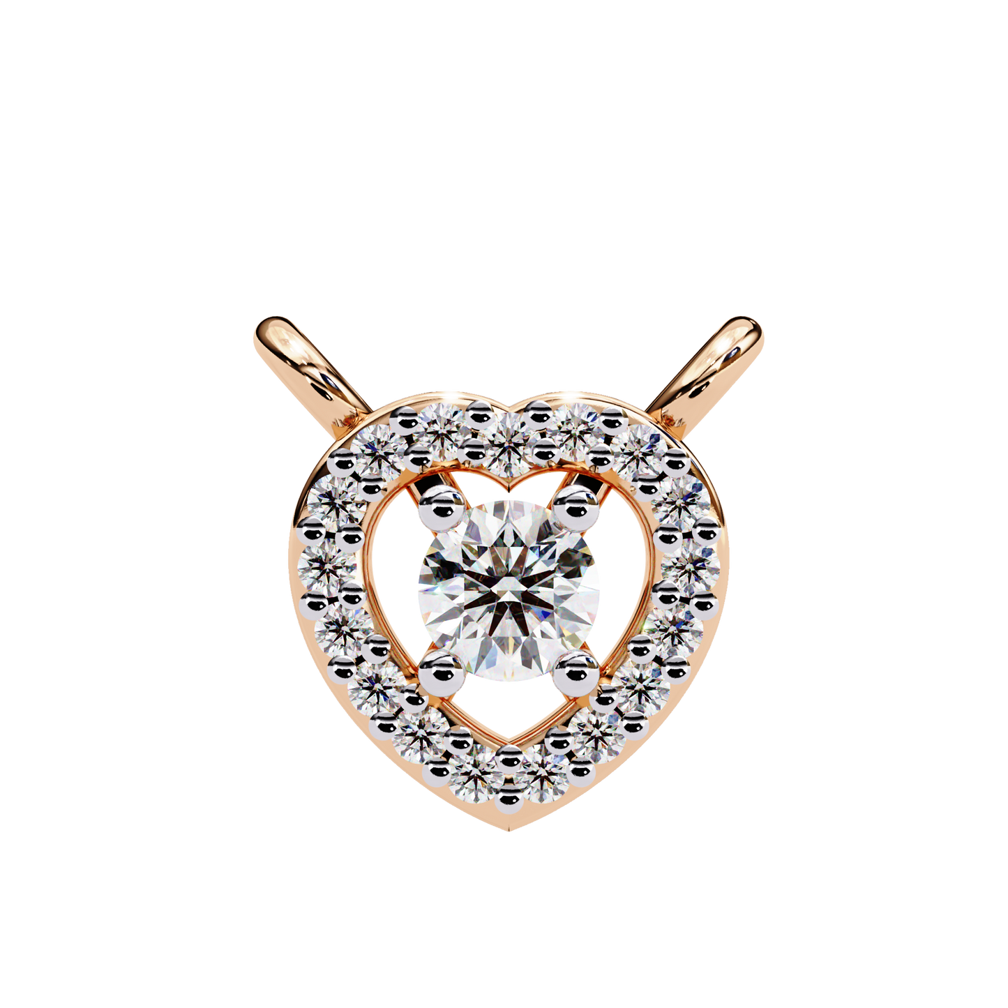 cherish heart halo lab grown diamond pendant