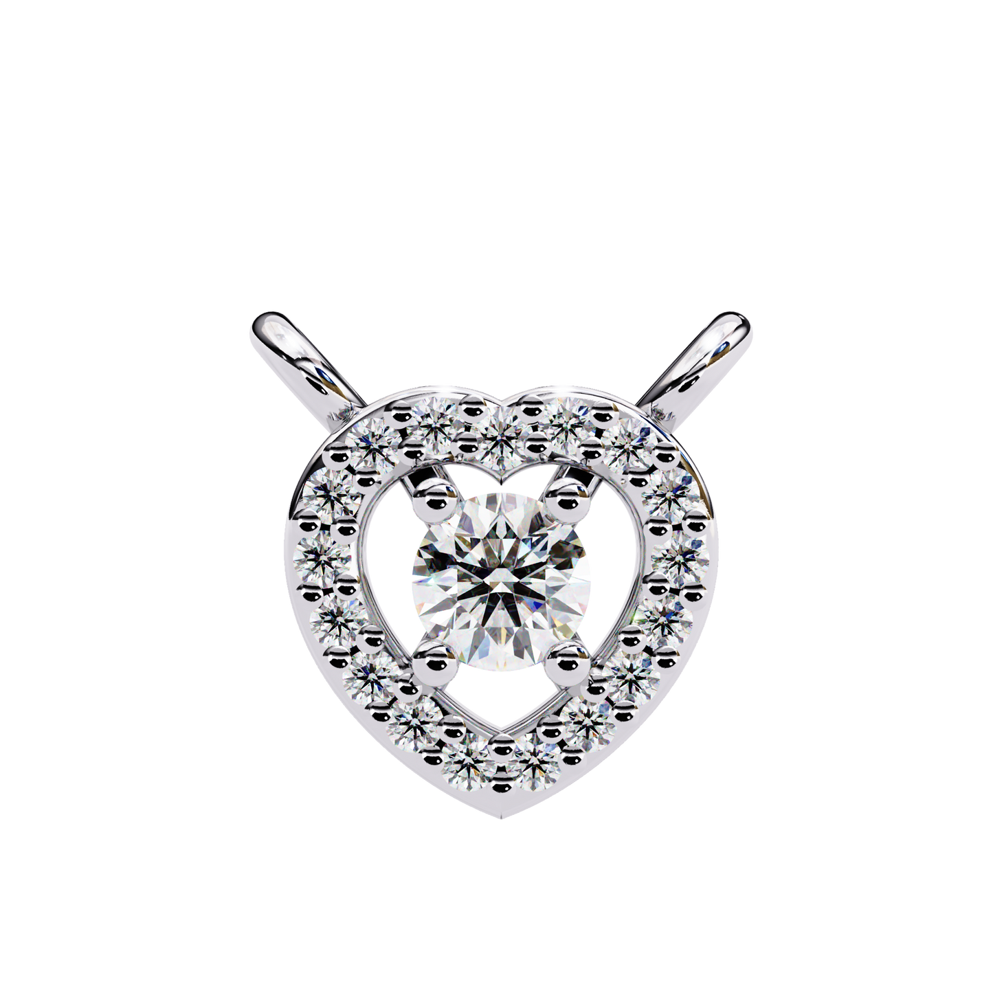 cherish heart halo lab grown diamond pendant