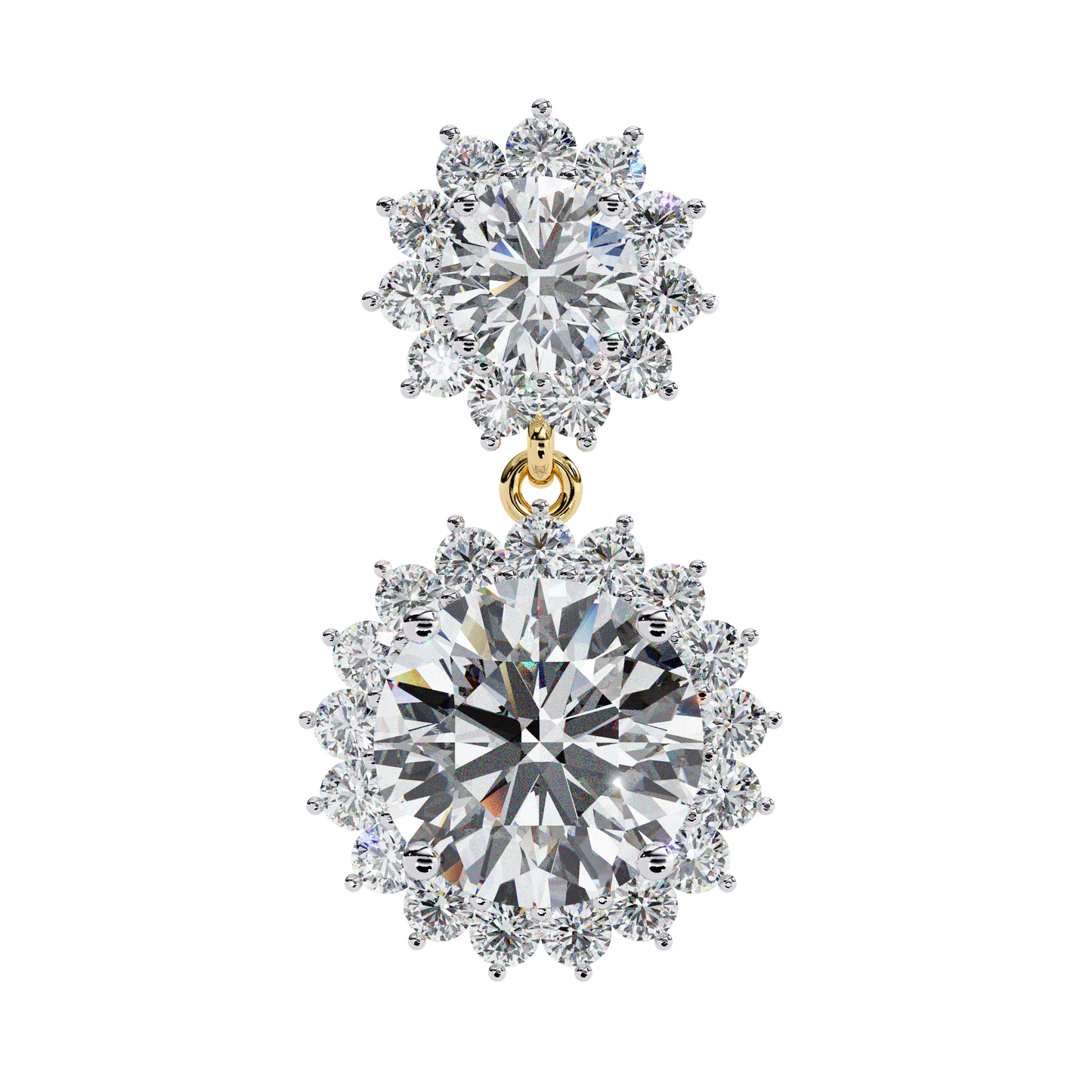 aurora double halo drop lab grown diamond studs