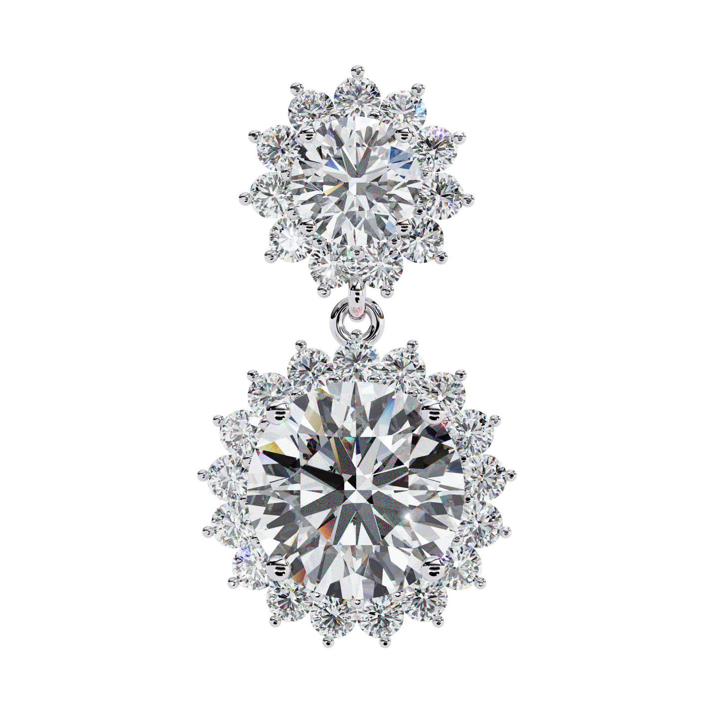 aurora double halo drop lab grown diamond studs
