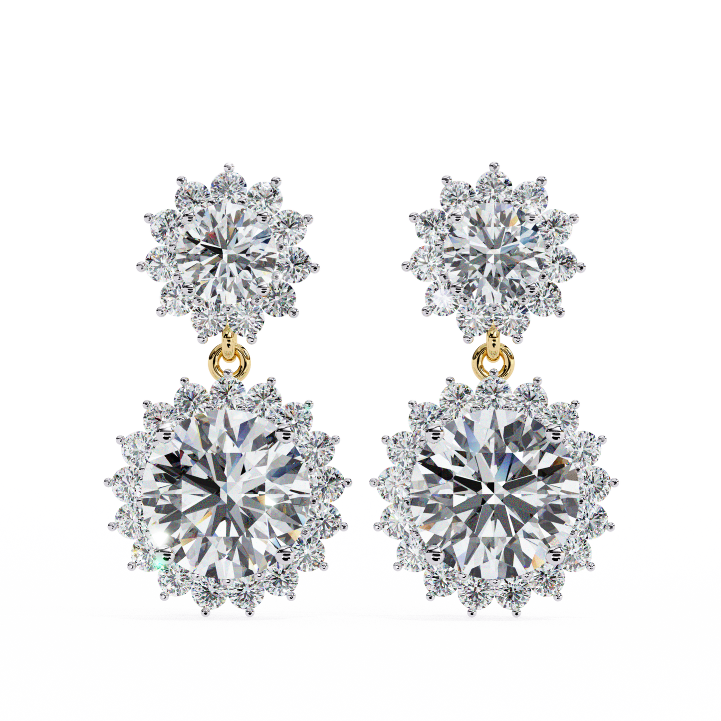aurora double halo drop lab grown diamond studs