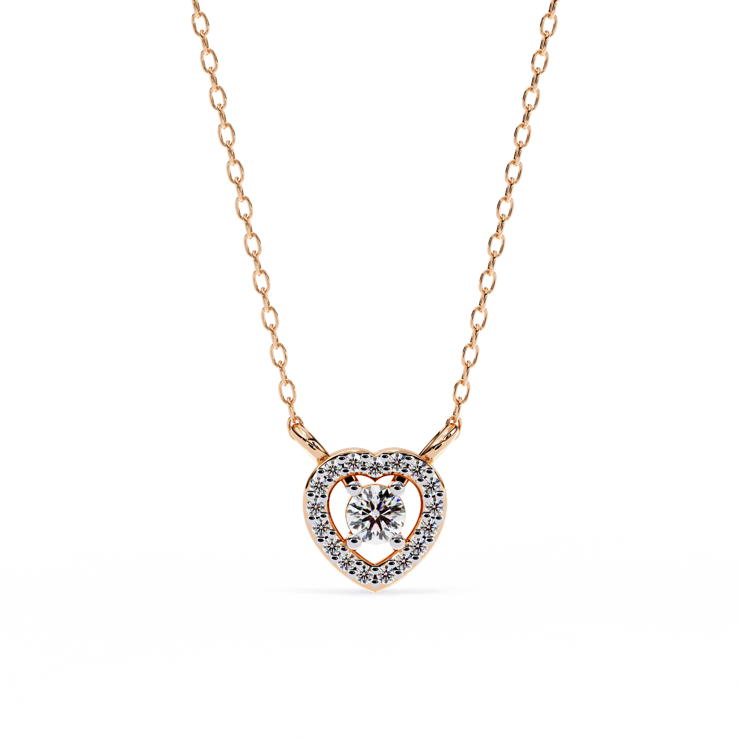 cherish heart halo lab grown diamond pendant