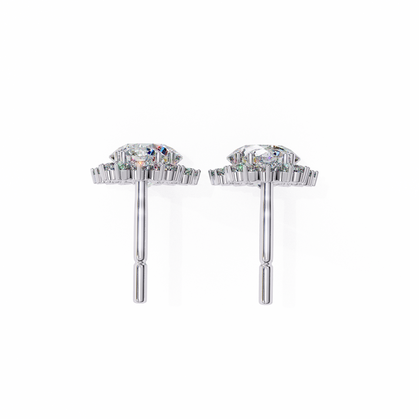 aurora double halo drop lab grown diamond studs