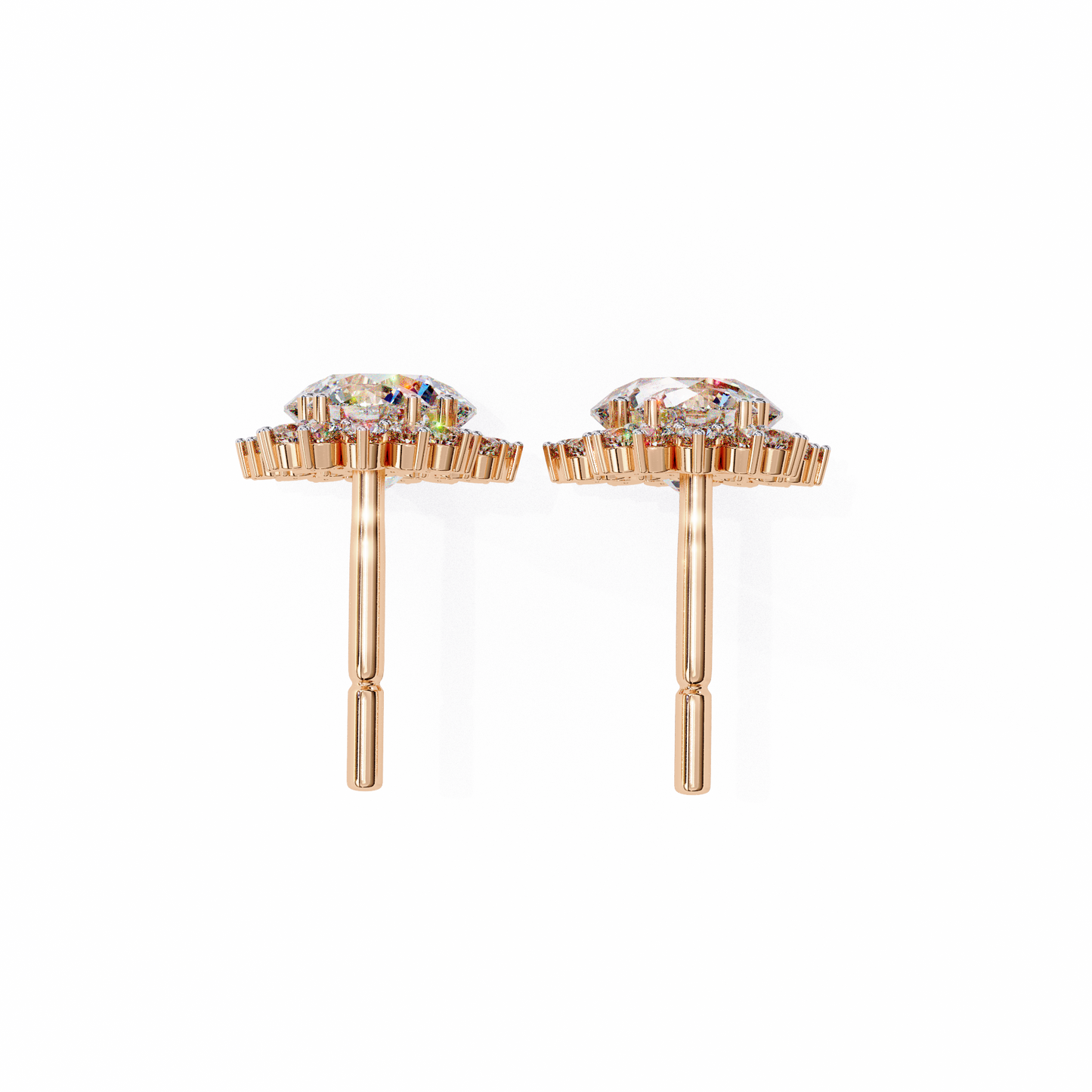 aurora double halo drop lab grown diamond studs