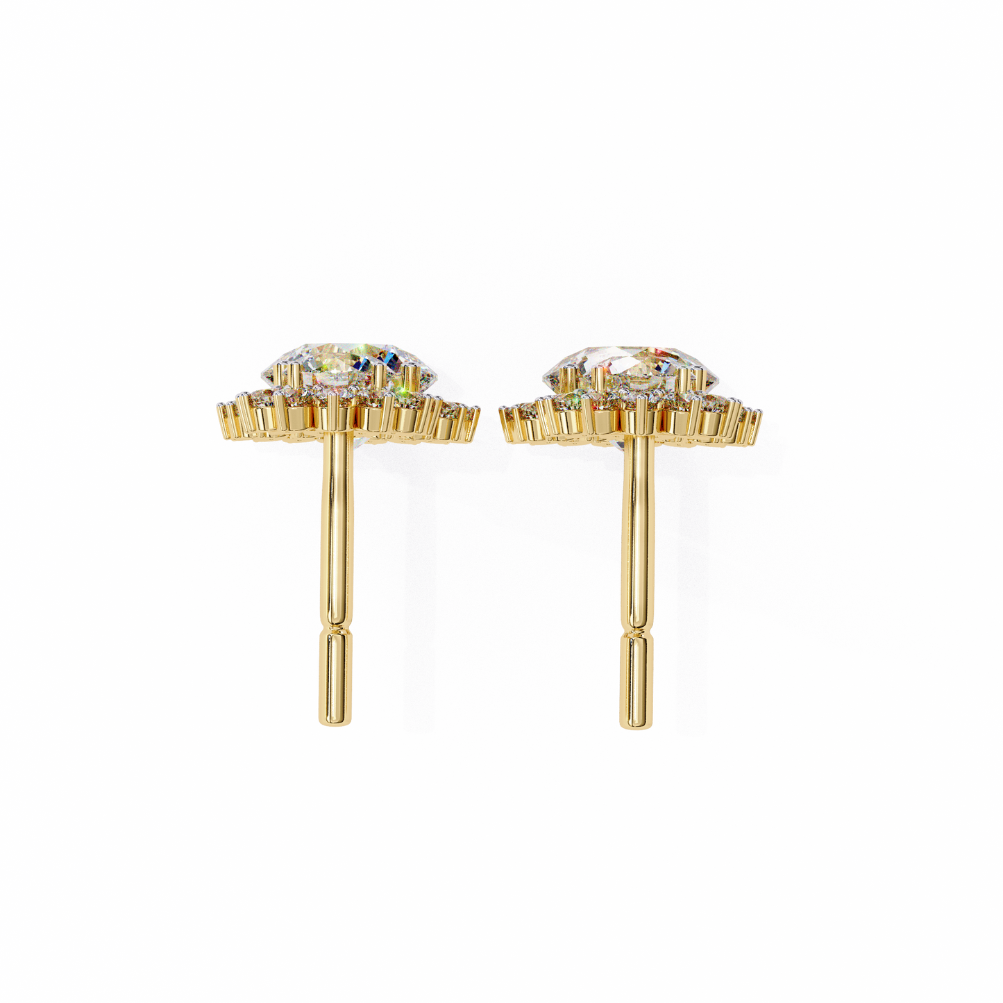aurora double halo drop lab grown diamond studs