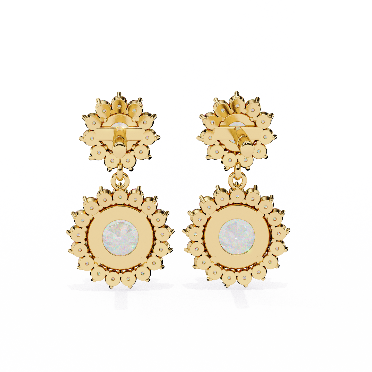 aurora double halo drop lab grown diamond studs