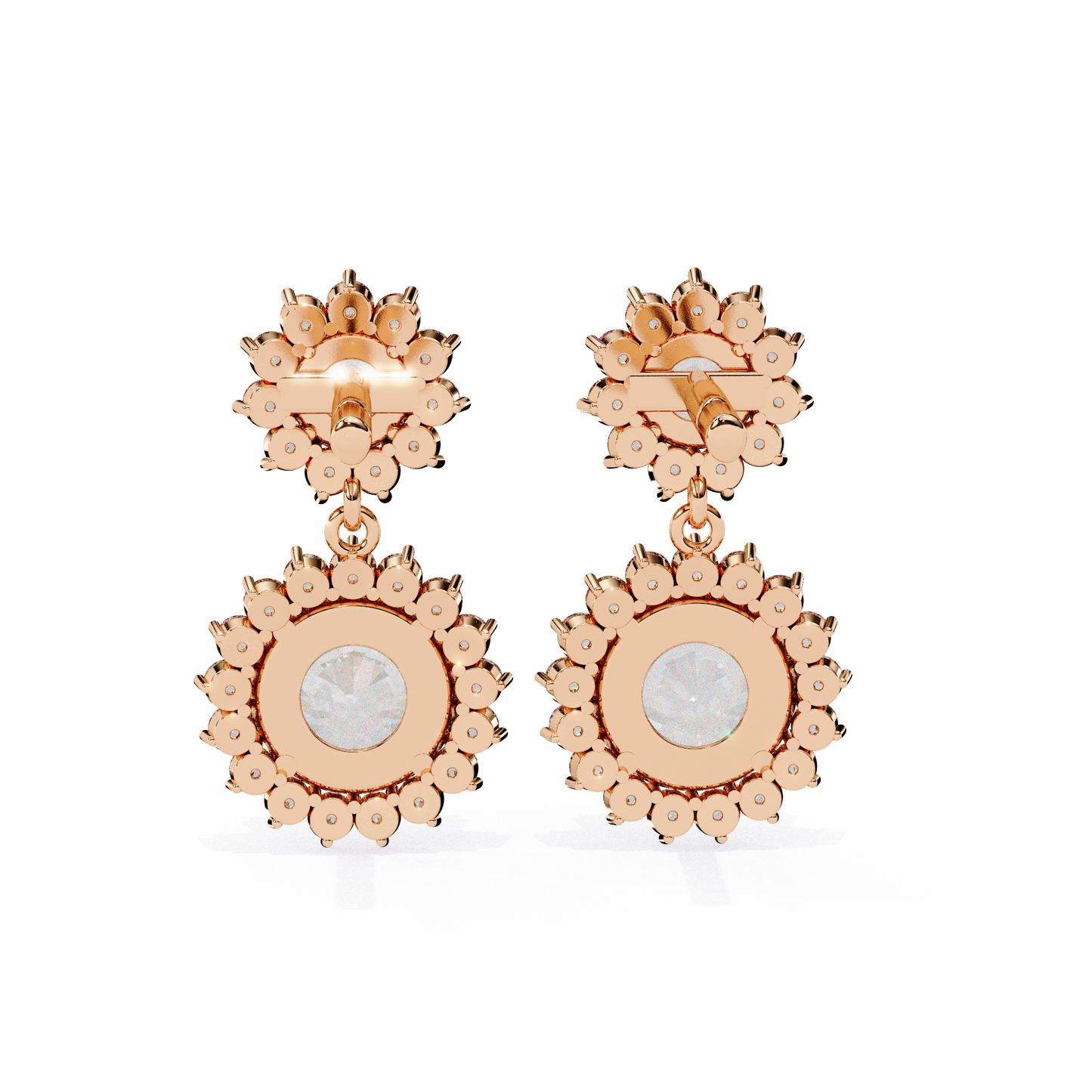 aurora double halo drop lab grown diamond studs
