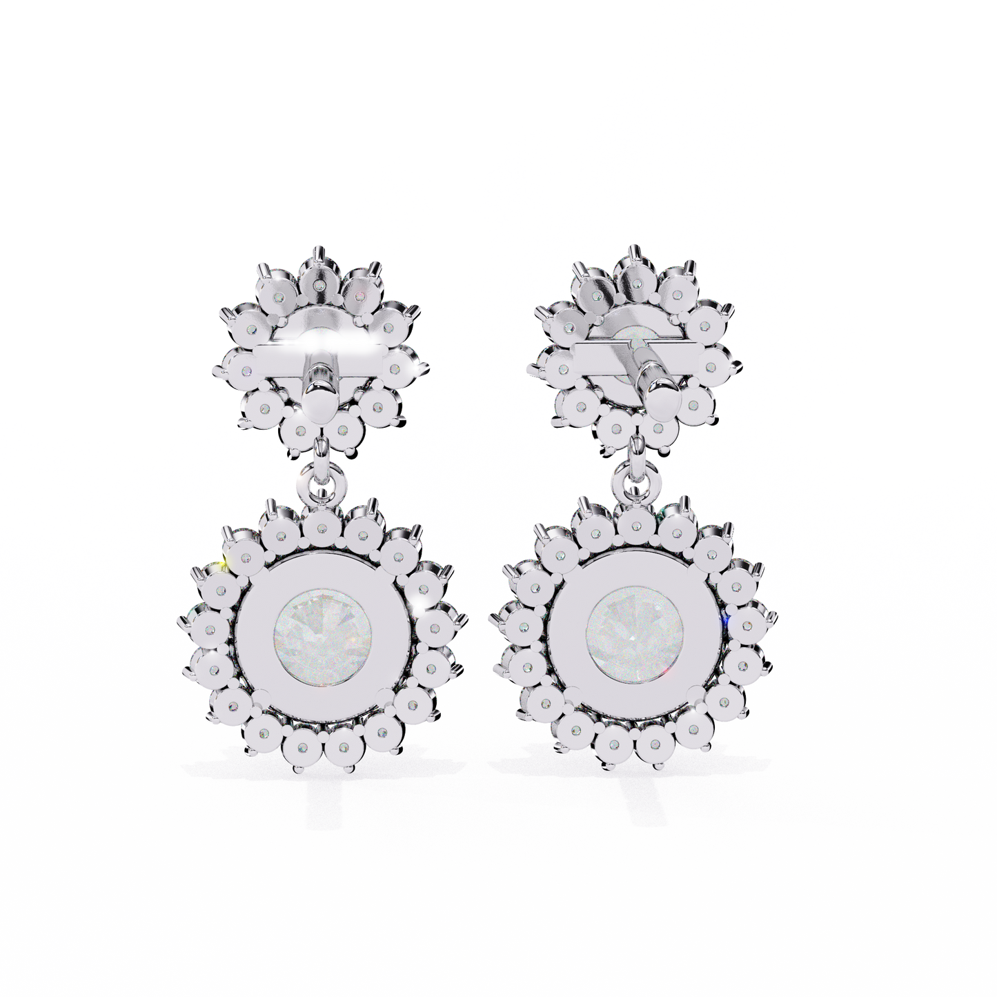 aurora double halo drop lab grown diamond studs