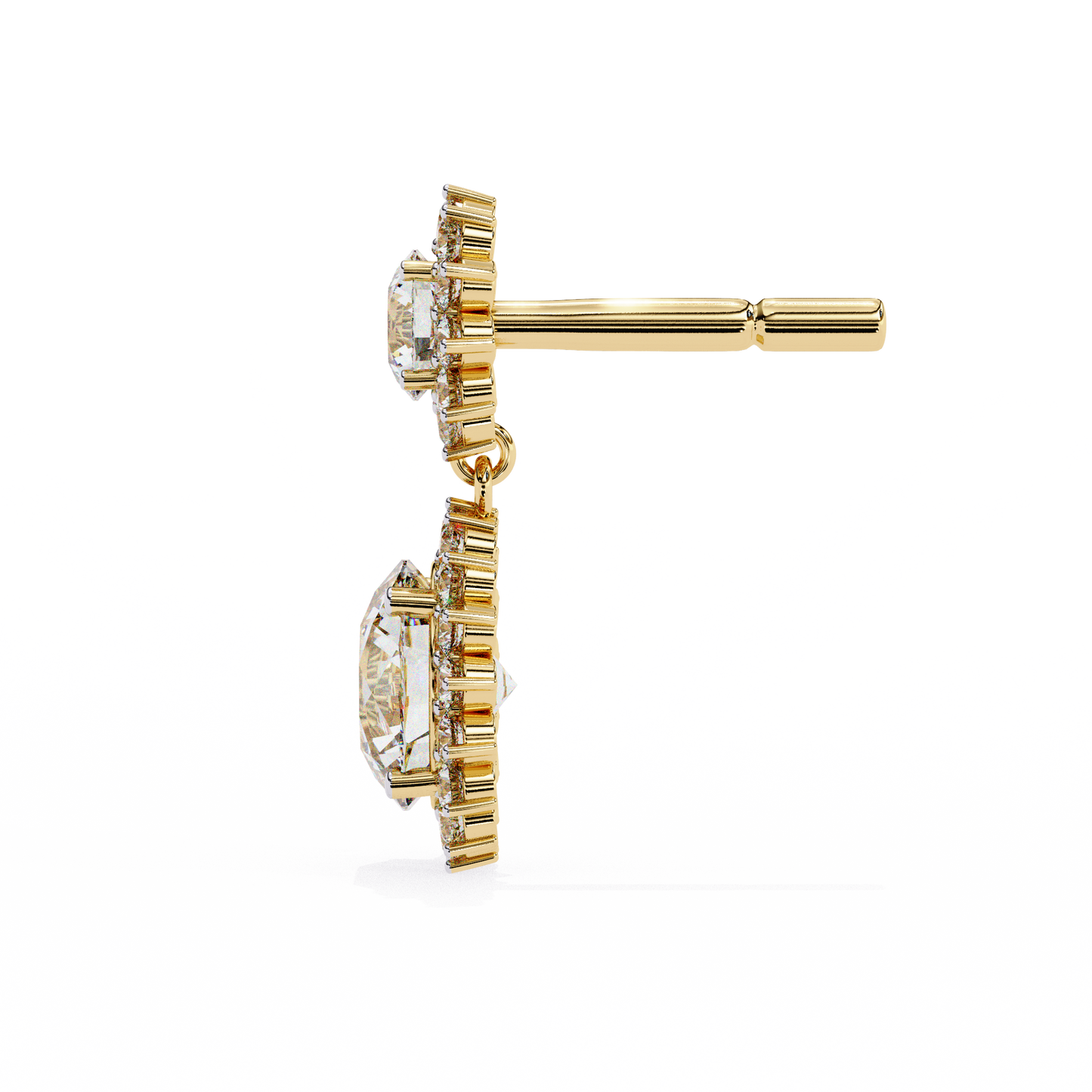 aurora double halo drop lab grown diamond studs