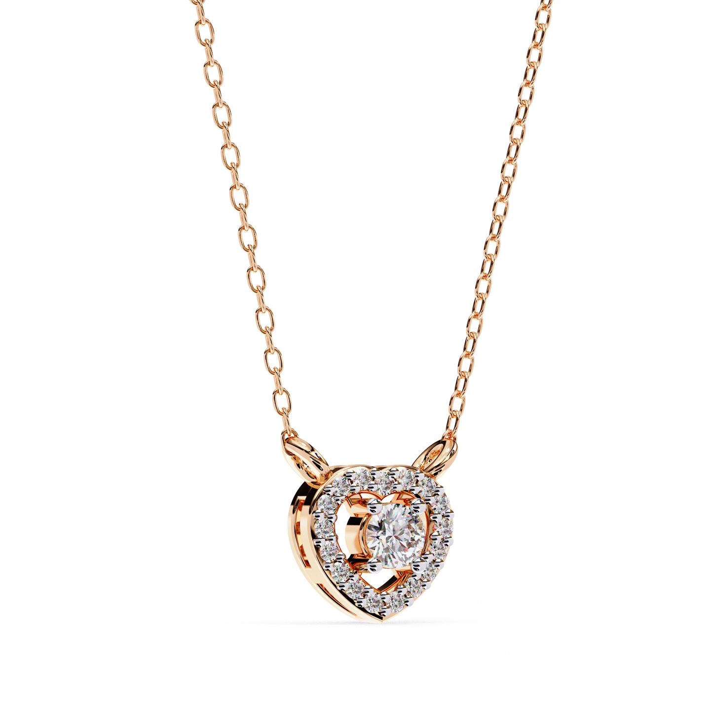 cherish heart halo lab grown diamond pendant