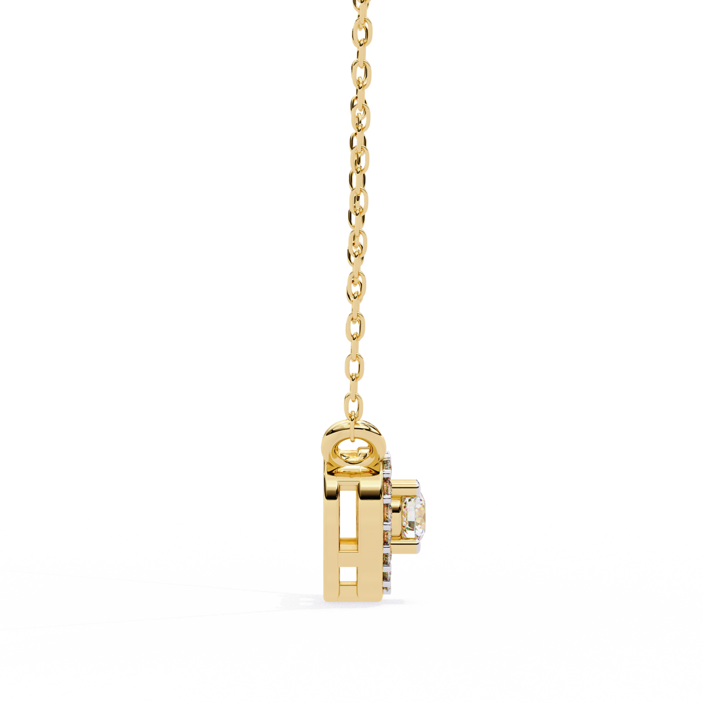 cherish heart halo lab grown diamond pendant