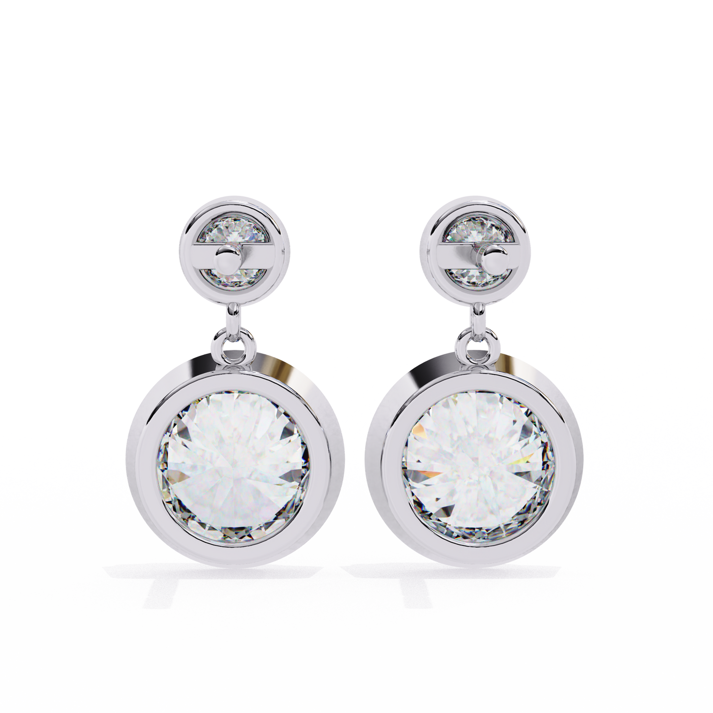 aura double bezel drop lab grown diamond studs