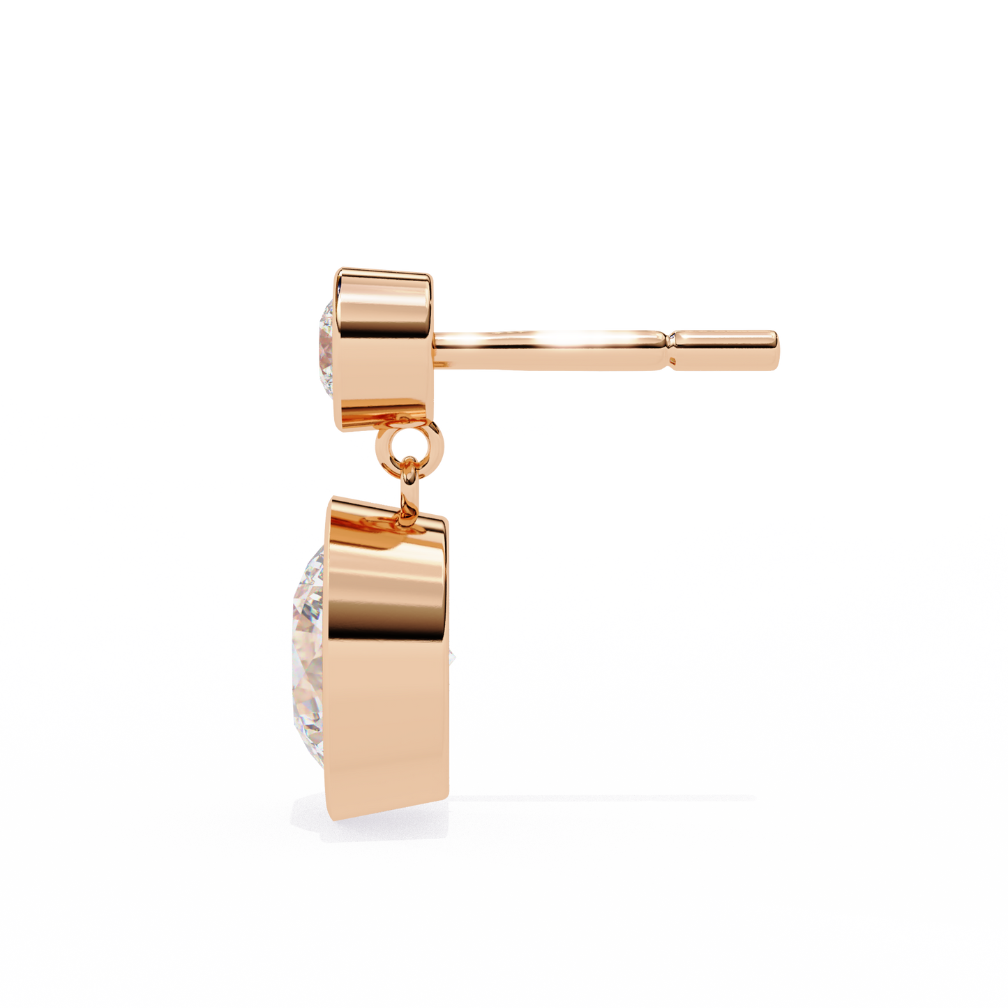 aura double bezel drop lab grown diamond studs