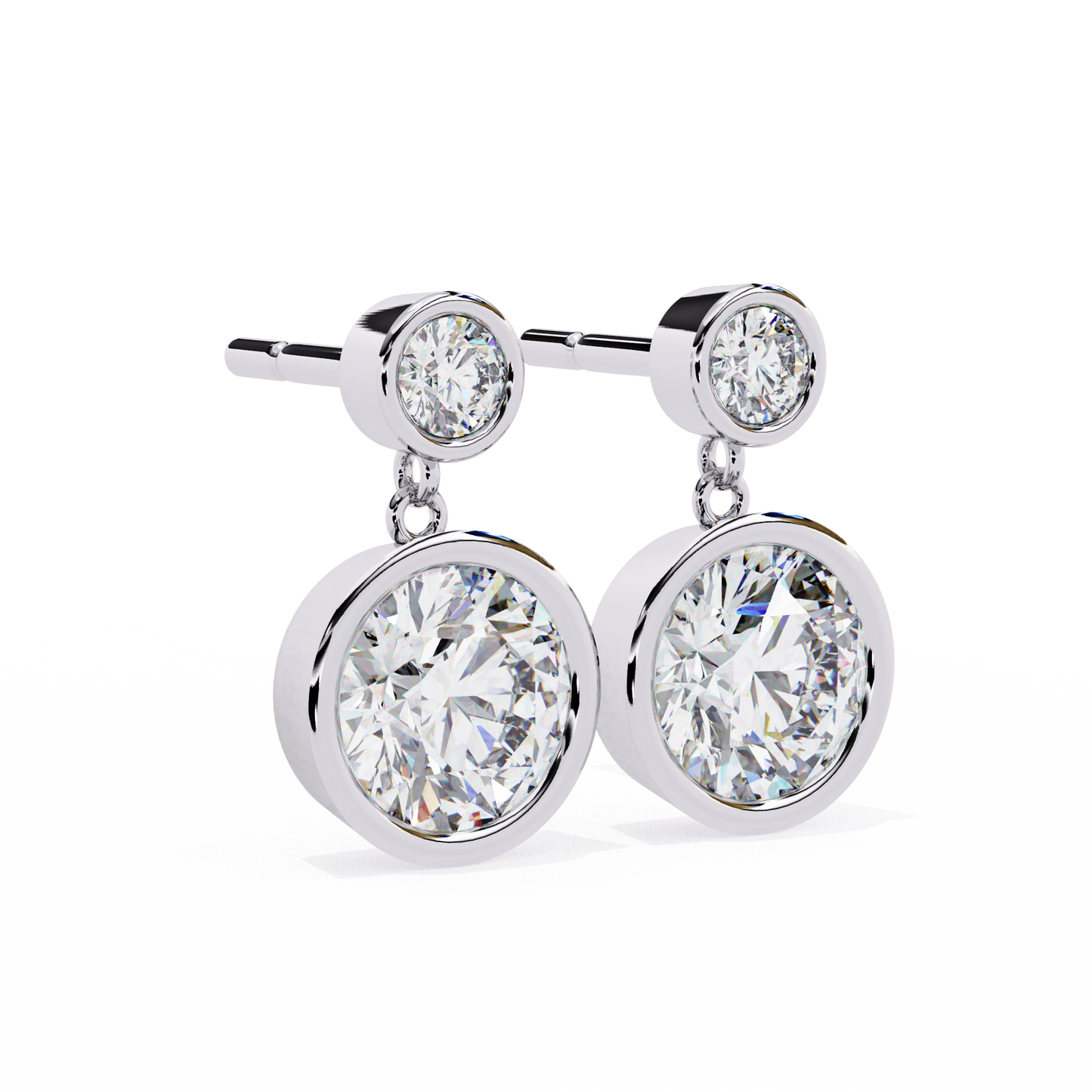 aura double bezel drop lab grown diamond studs