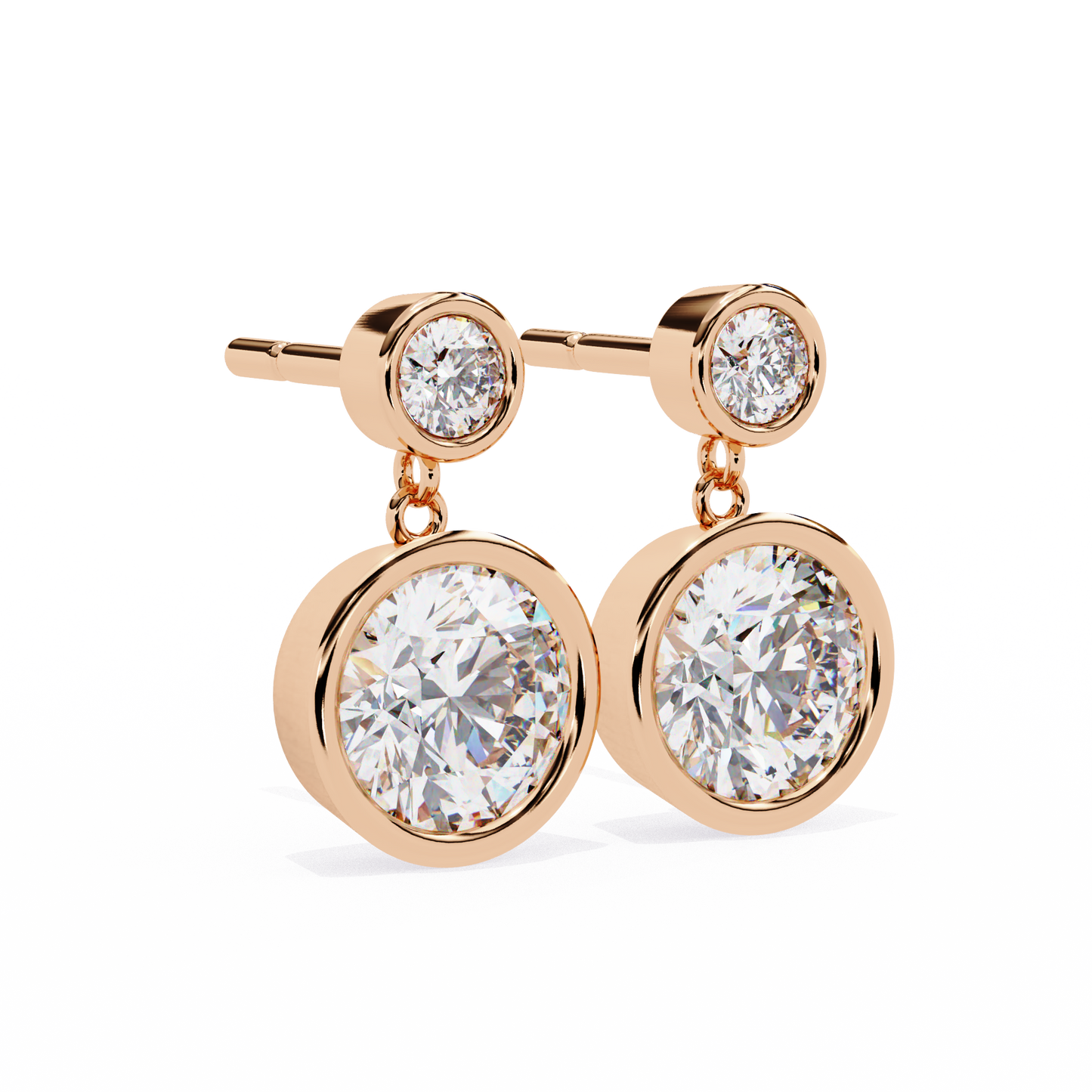aura double bezel drop lab grown diamond studs