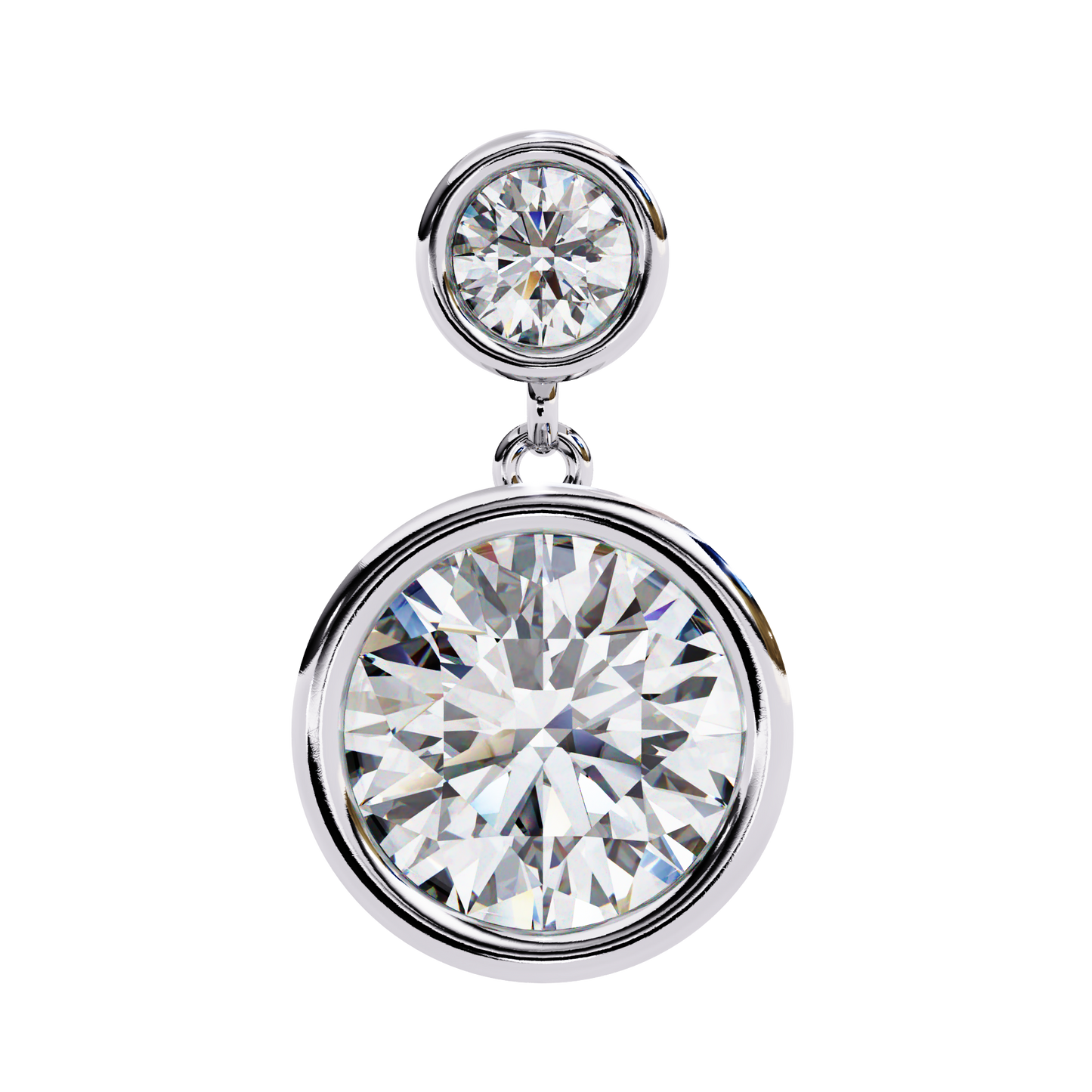 aura double bezel drop lab grown diamond studs