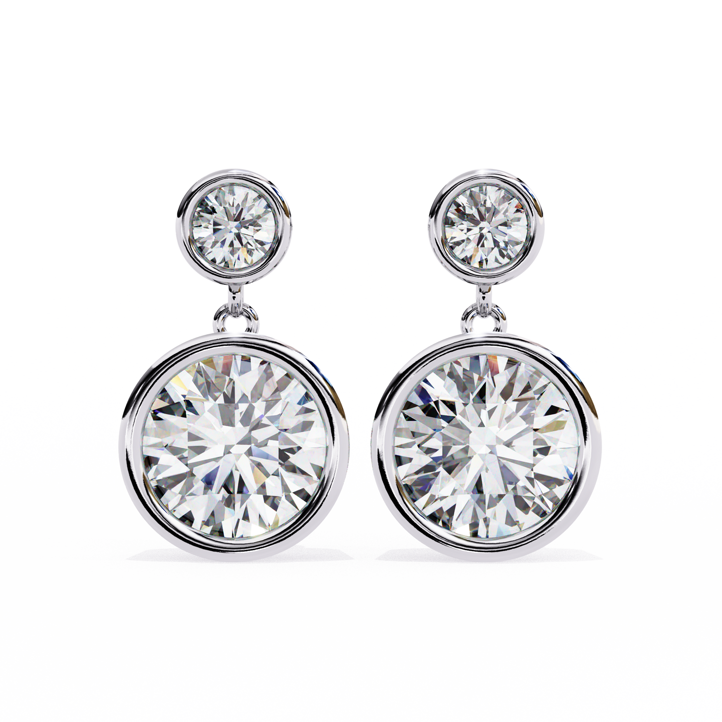 aura double bezel drop lab grown diamond studs