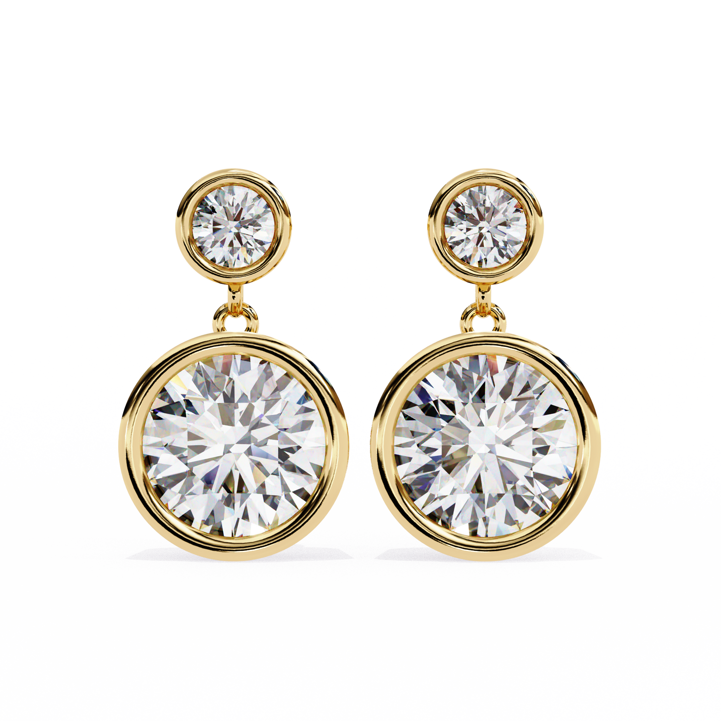 aura double bezel drop lab grown diamond studs