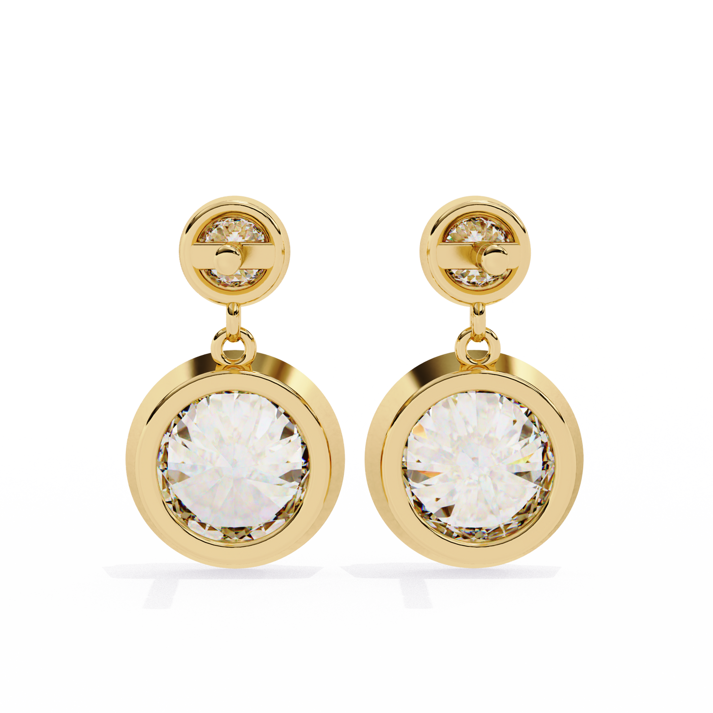aura double bezel drop lab grown diamond studs