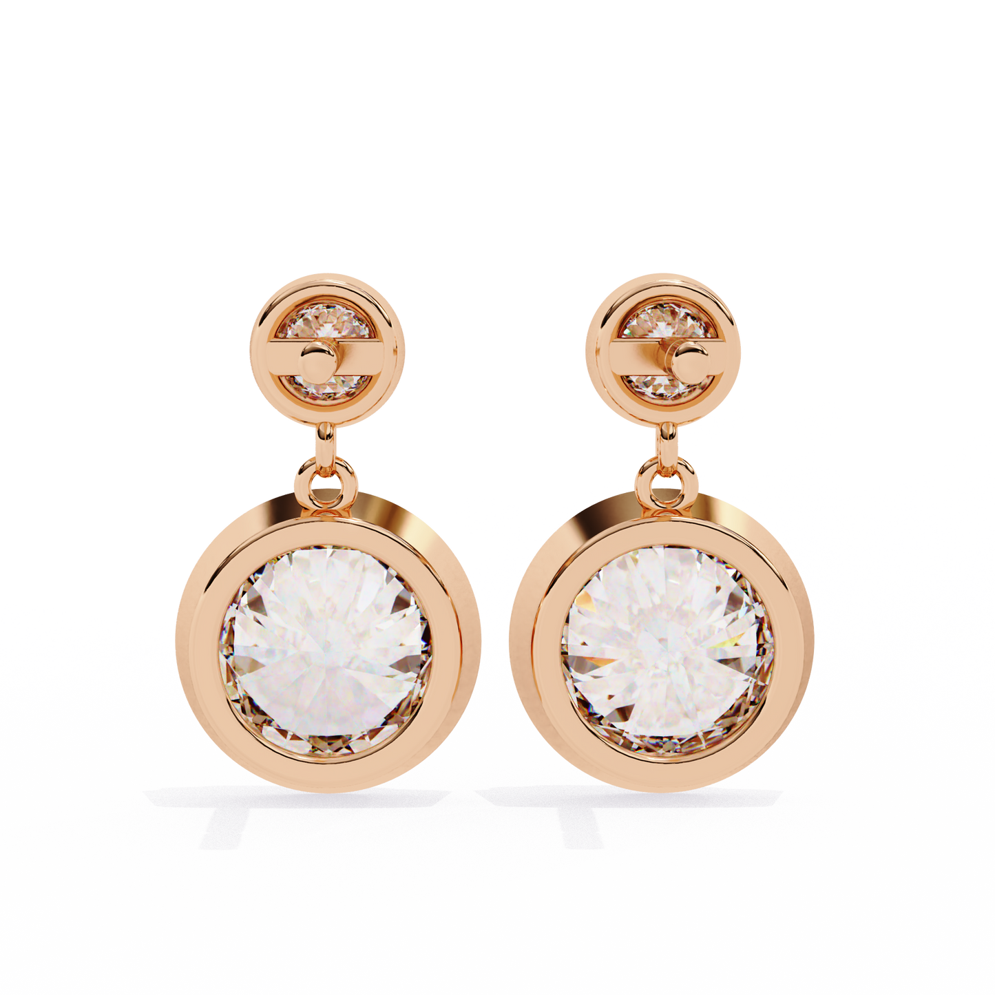 aura double bezel drop lab grown diamond studs