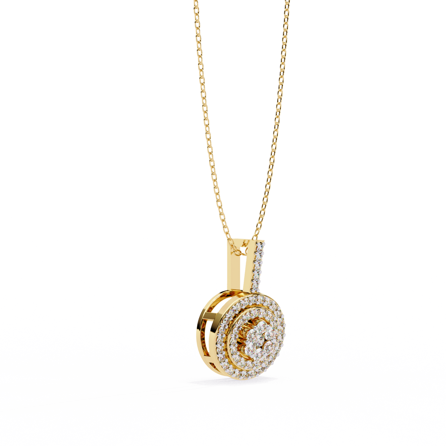 orbit cluster lab grown diamond pendant