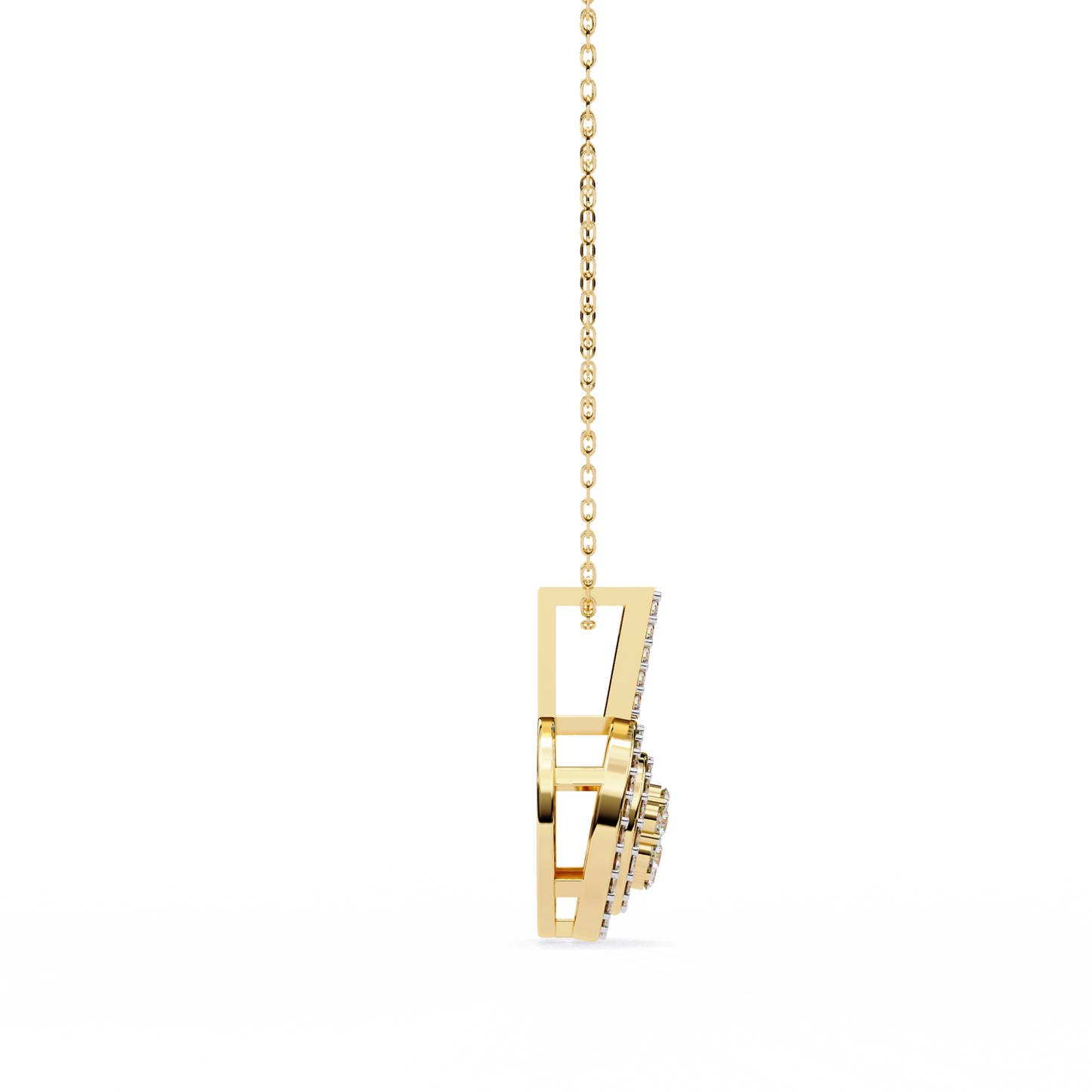 orbit cluster lab grown diamond pendant