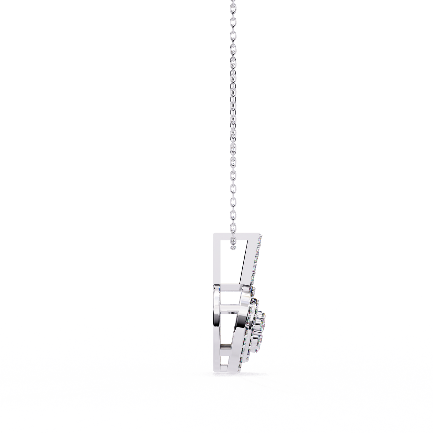orbit cluster lab grown diamond pendant