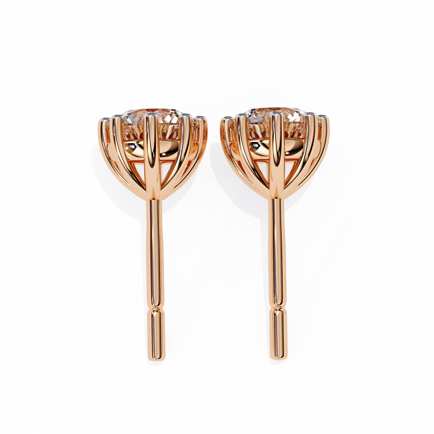 eterna six prong solitaire lab grown diamond studs