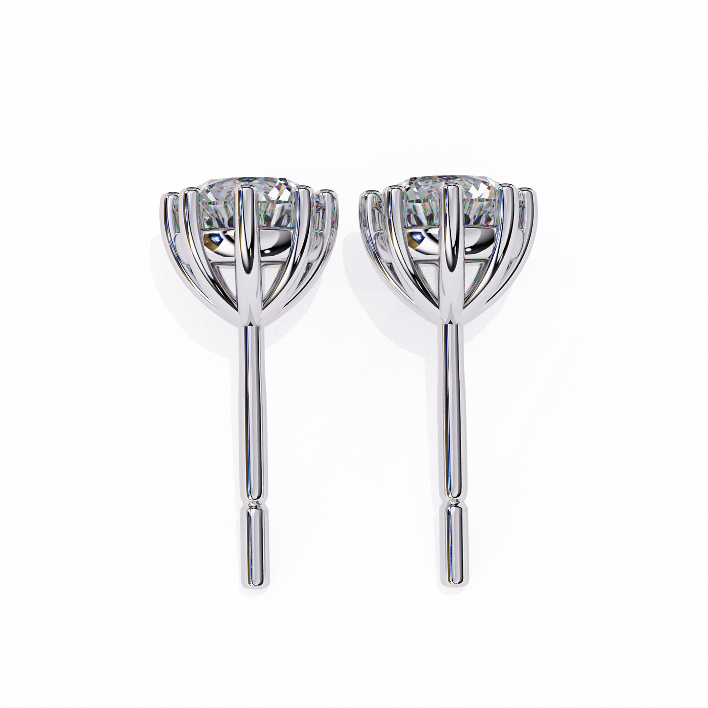 eterna six prong solitaire lab grown diamond studs