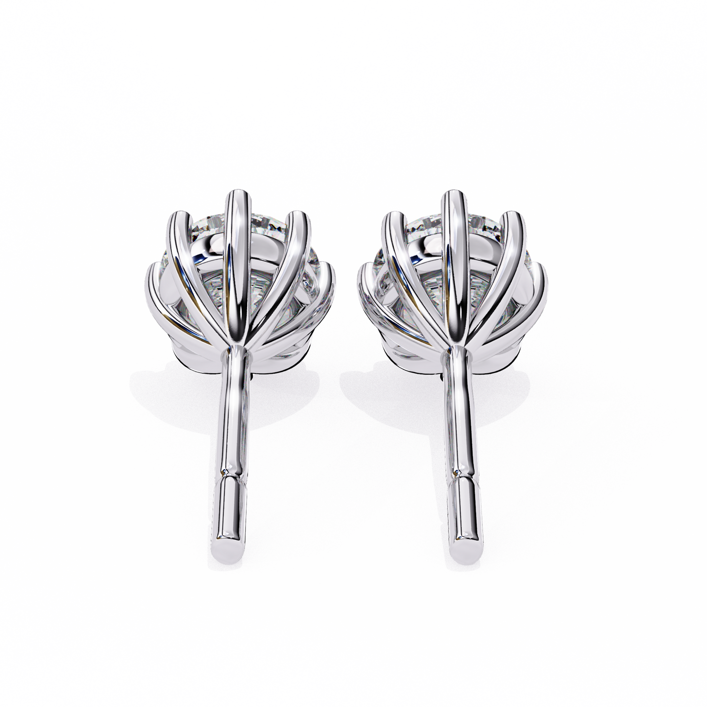 eterna six prong solitaire lab grown diamond studs