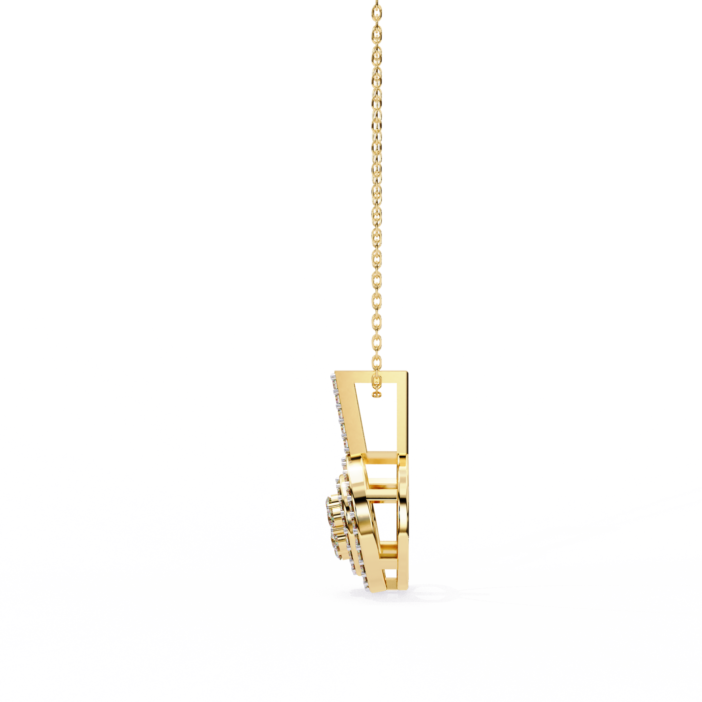 orbit cluster lab grown diamond pendant