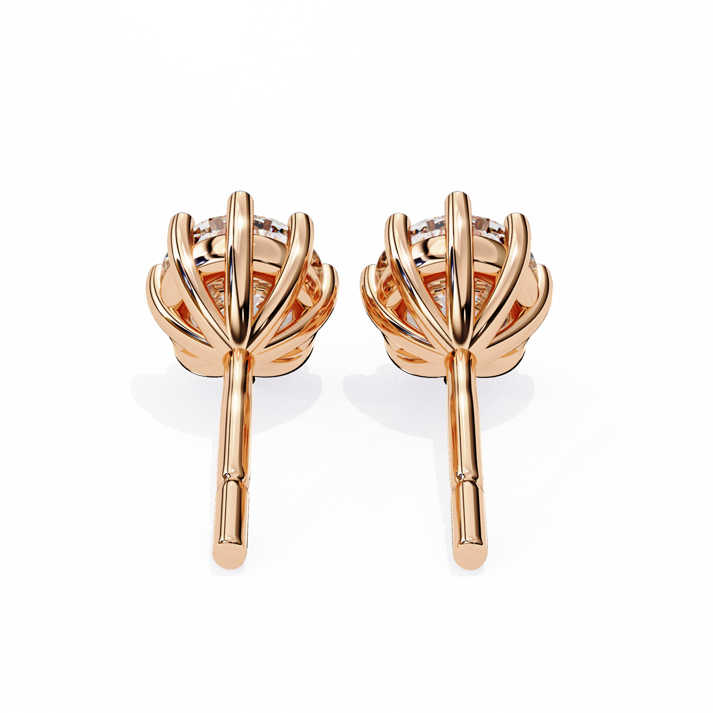 eterna six prong solitaire lab grown diamond studs