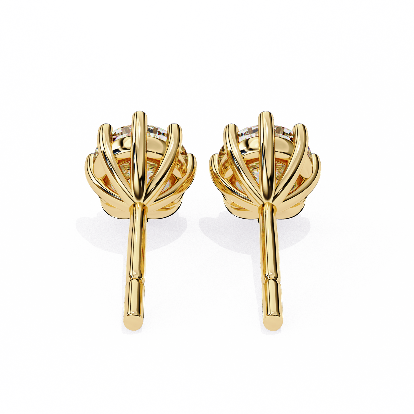 eterna six prong solitaire lab grown diamond studs