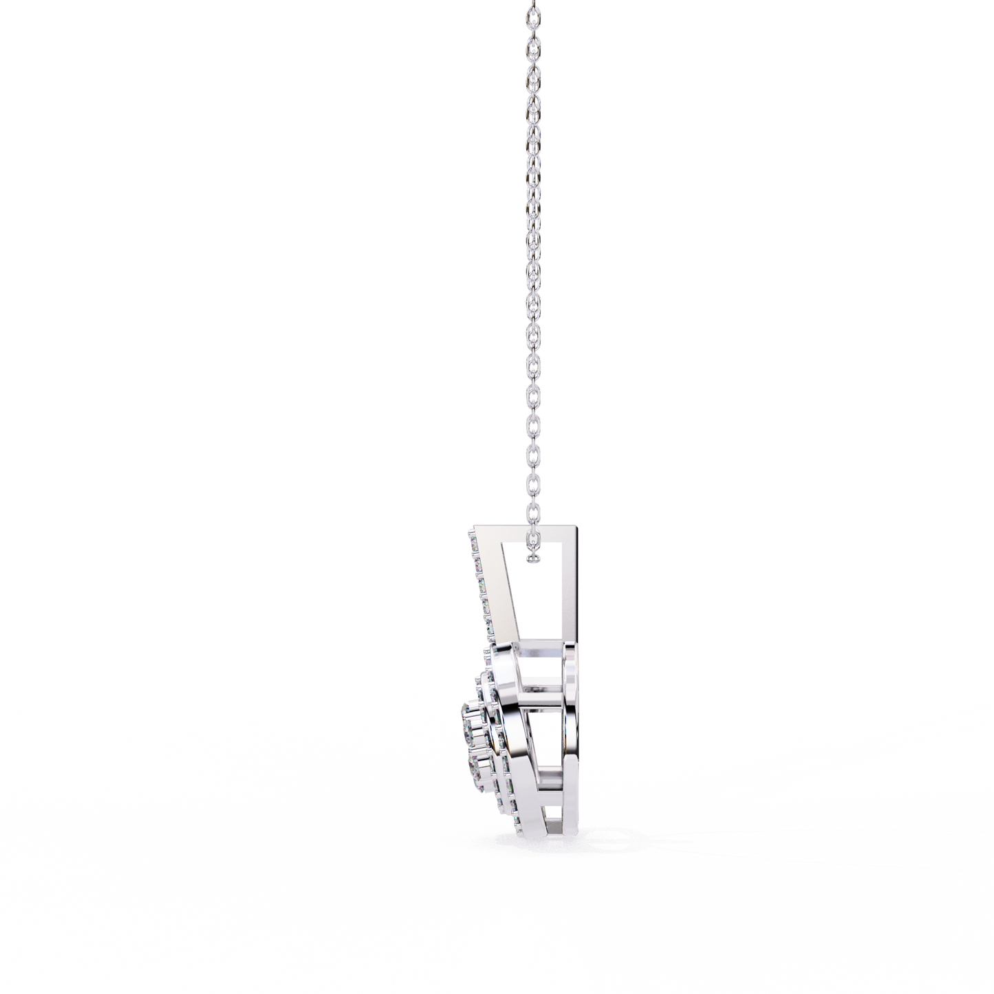 orbit cluster lab grown diamond pendant