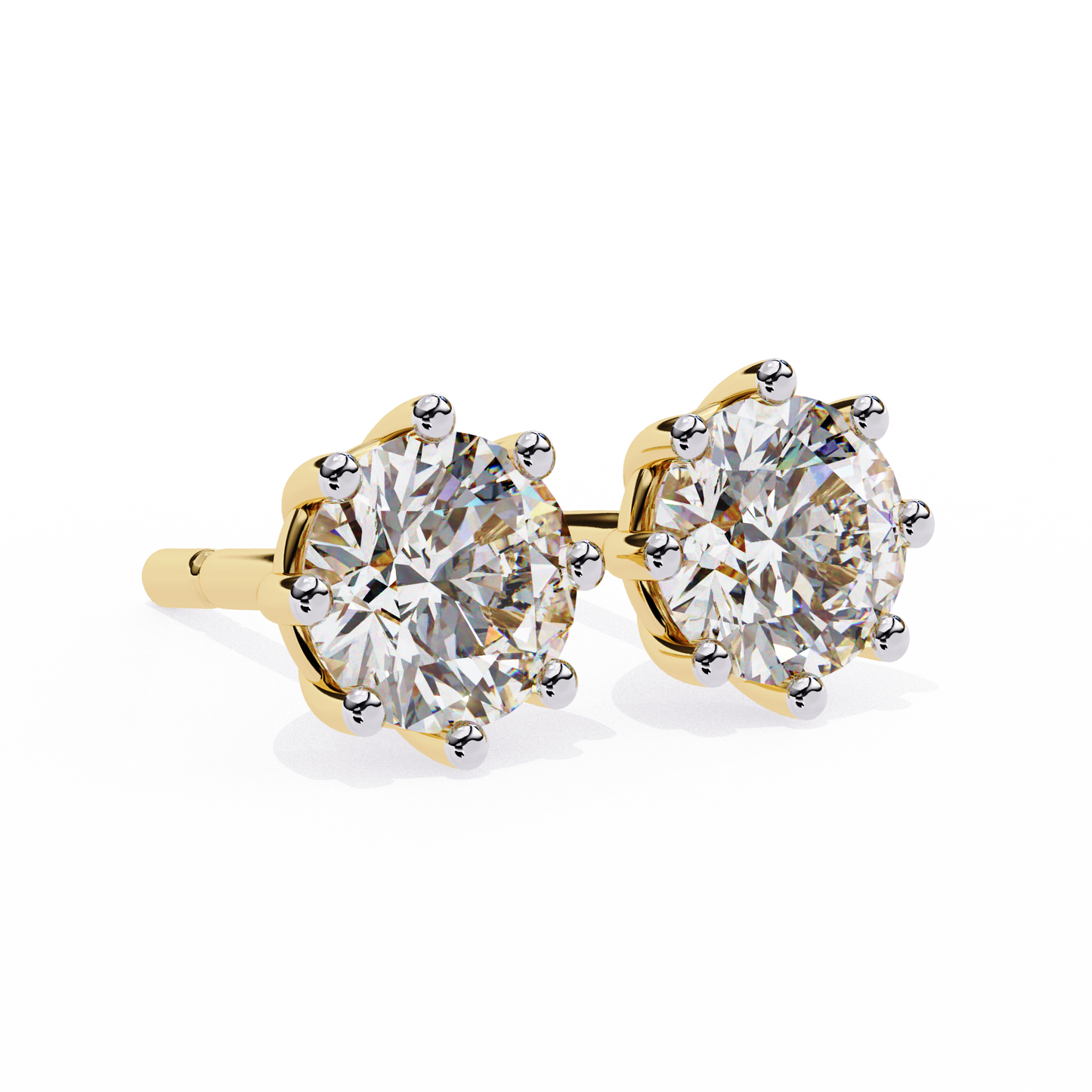 eterna six prong solitaire lab grown diamond studs