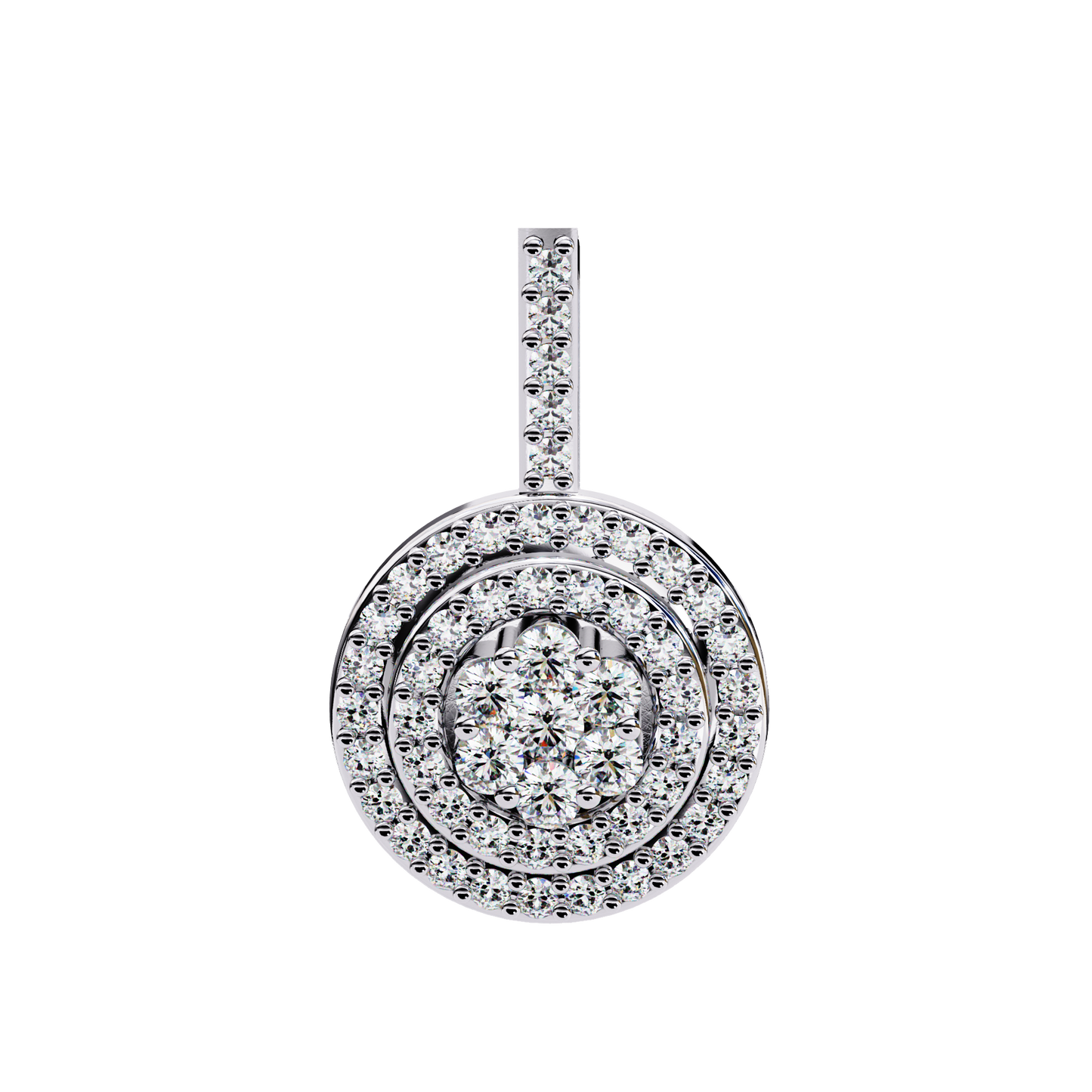 orbit cluster lab grown diamond pendant