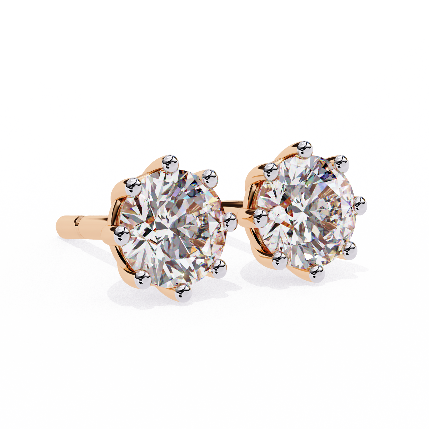 eterna six prong solitaire lab grown diamond studs