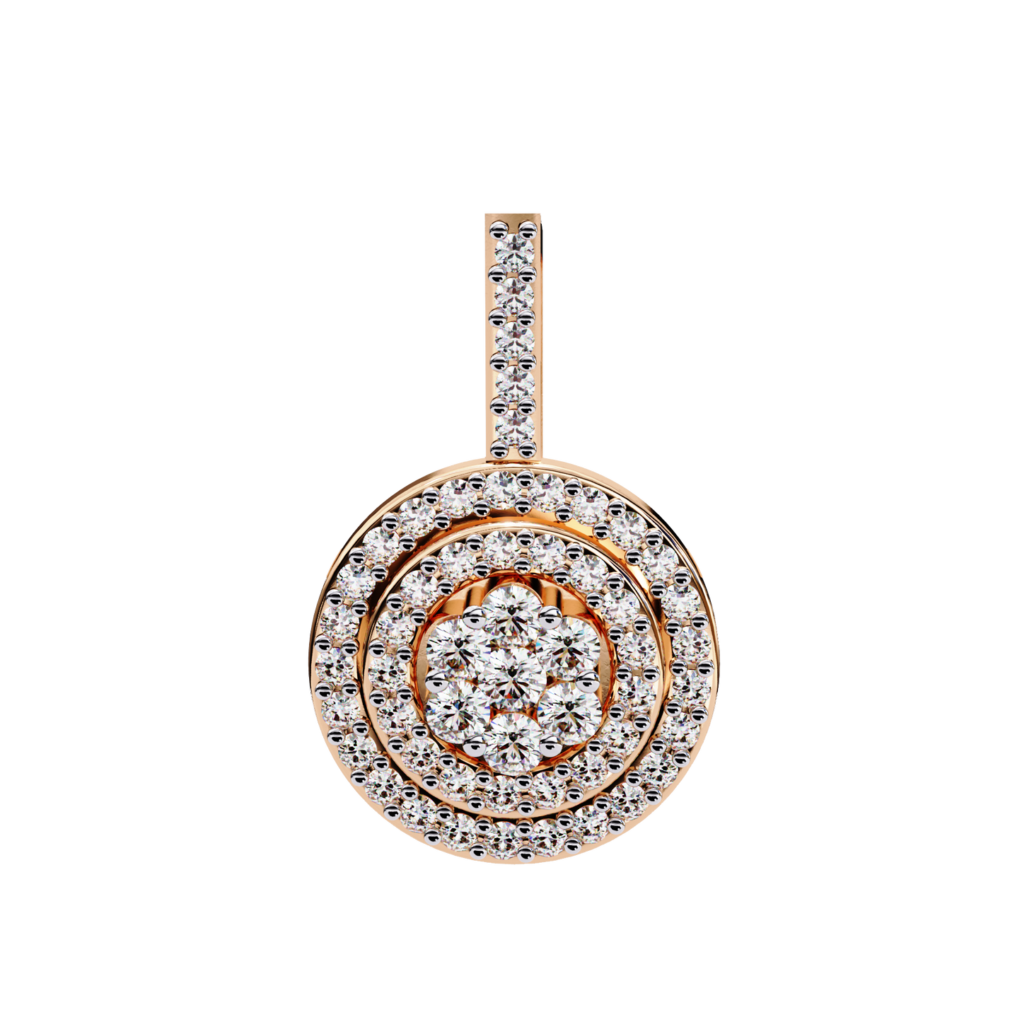 orbit cluster lab grown diamond pendant